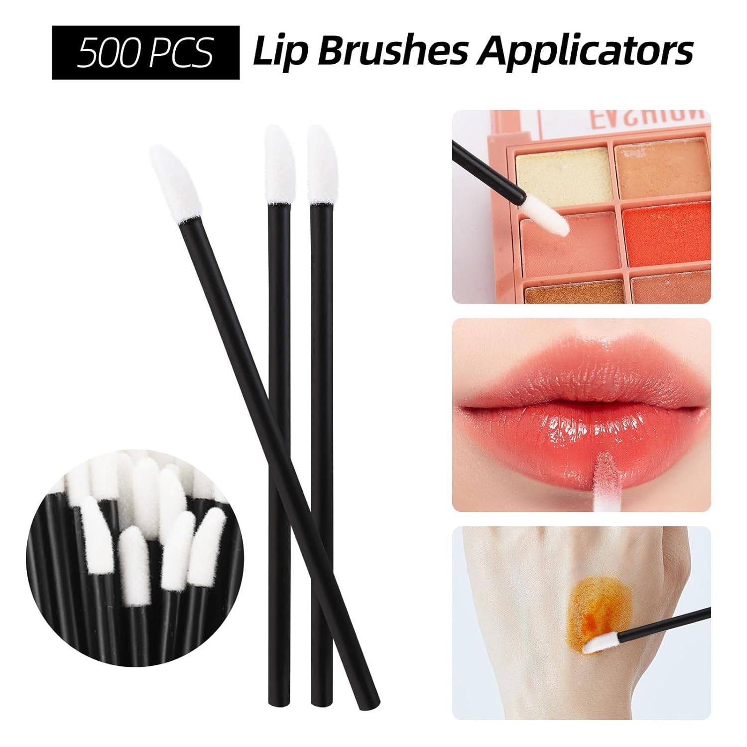1500 varitas de rímel desechables, carretes de labios, micro hisopos, aplicadores de lápiz labial, brochas de pestañas, herramienta aplicadora de