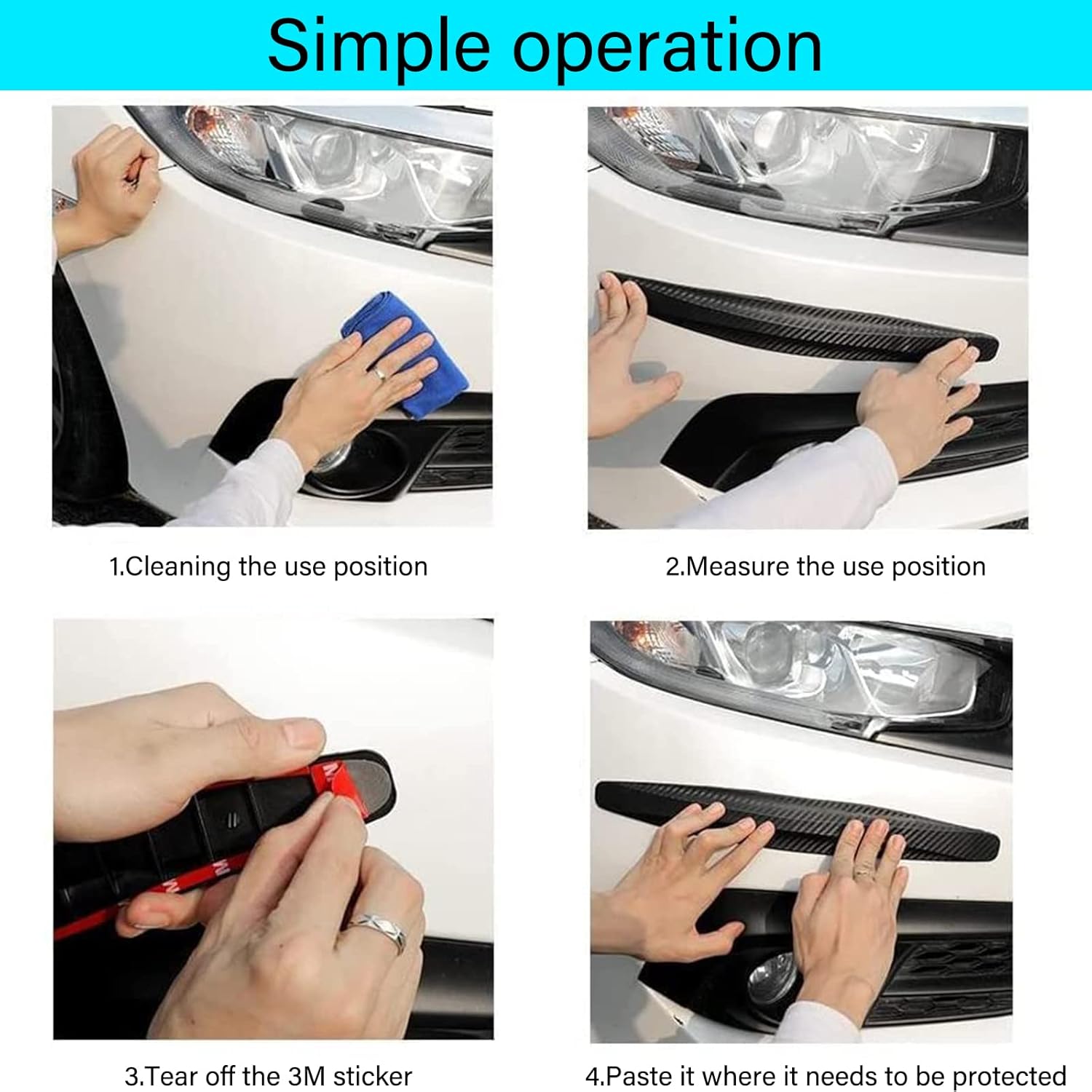 Paquete de 8 parches anticolisión para parachoques de automóvil, antiarañazos, protector universal para parachoques trasero de automóvil,