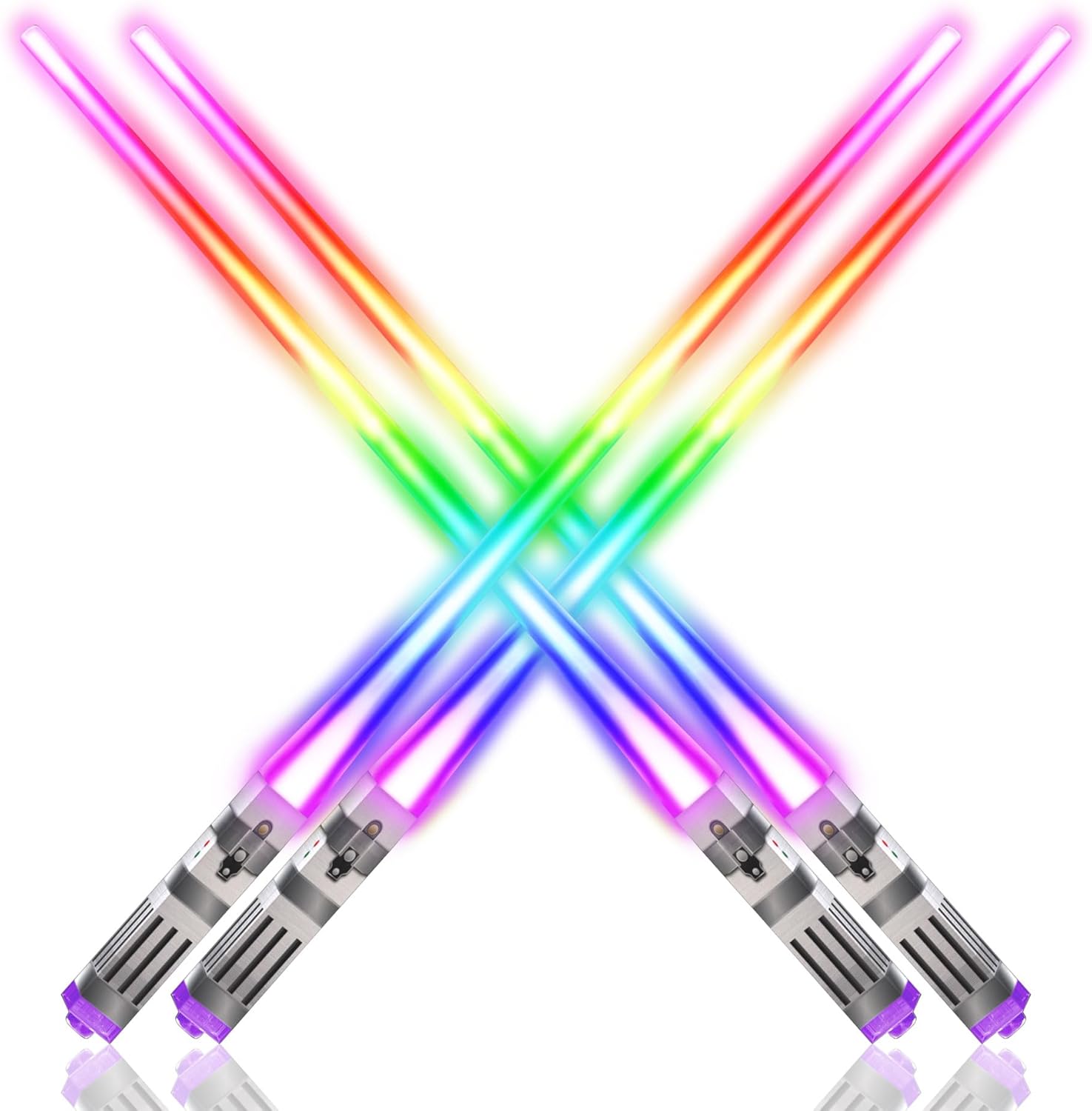 Lightsable palillos iluminados con luz LED de Star Wars, palillos de sable de luz brillante, reutilizables, sables de luz LED brillantes, 8 modos de