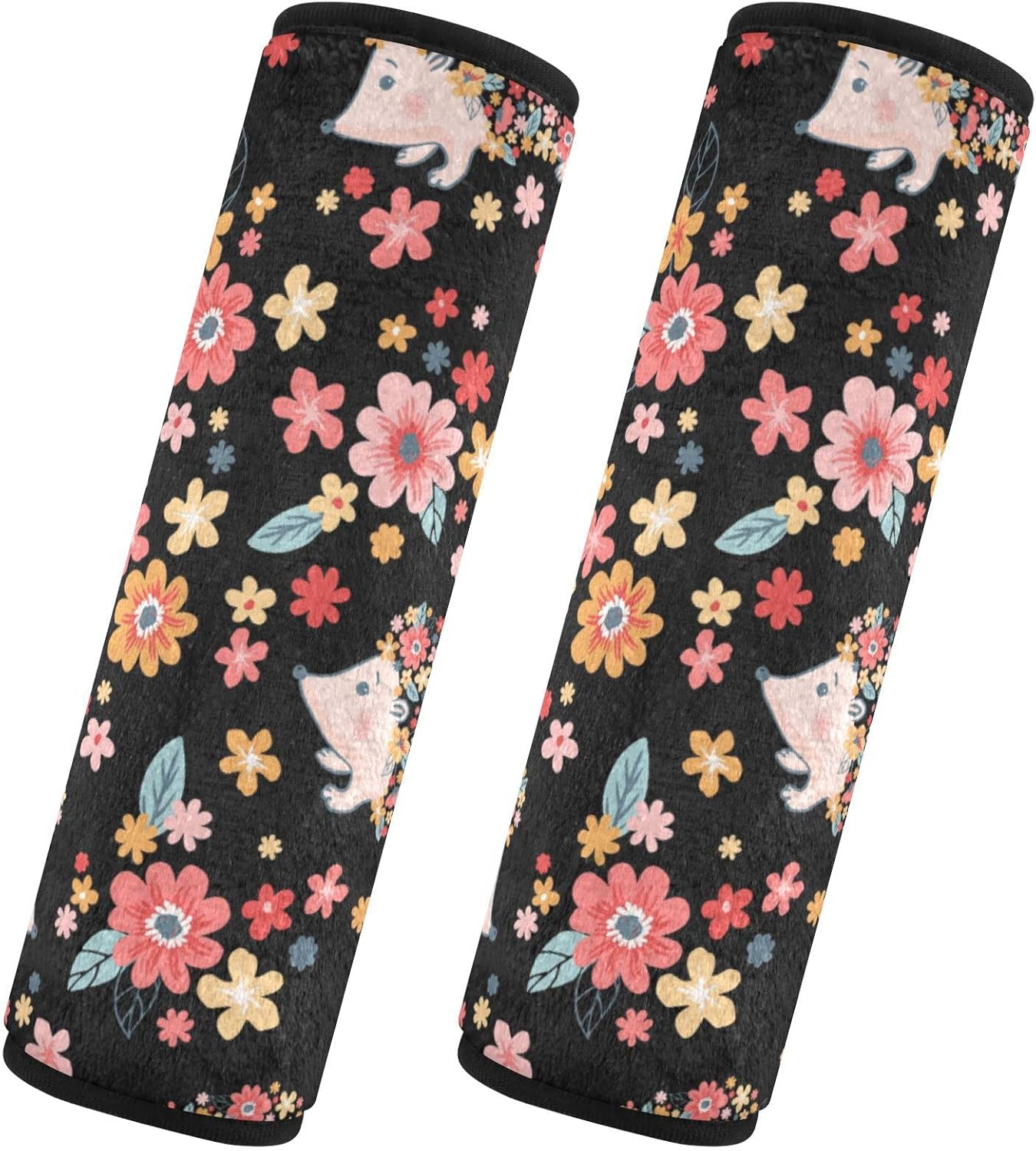 Fundas de cinturón de seguridad de erizos florales para cinturón de seguridad de automóvil, fundas universales suaves para cinturón de seguridad
