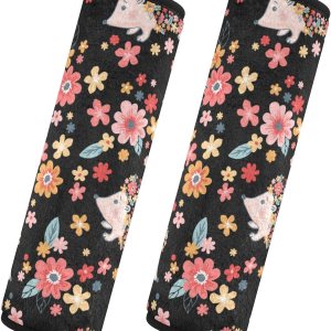 Fundas de cinturón de seguridad de erizos florales para cinturón de seguridad de automóvil, fundas universales suaves para cinturón de seguridad Fundas de cinturón de seguridad de erizos florales para cinturón de seguridad de automóvil, fundas universales suaves para cinturón de seguridad
