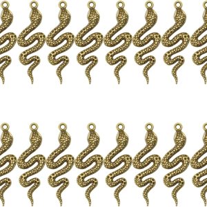 Dijes vintage en forma de serpiente para manualidades, collares, aretes, pulseras, colgantes, fabricación de joyas y decoración de Halloween, 20 Dijes vintage en forma de serpiente para manualidades, collares, aretes, pulseras, colgantes, fabricación de joyas y decoración de Halloween, 20