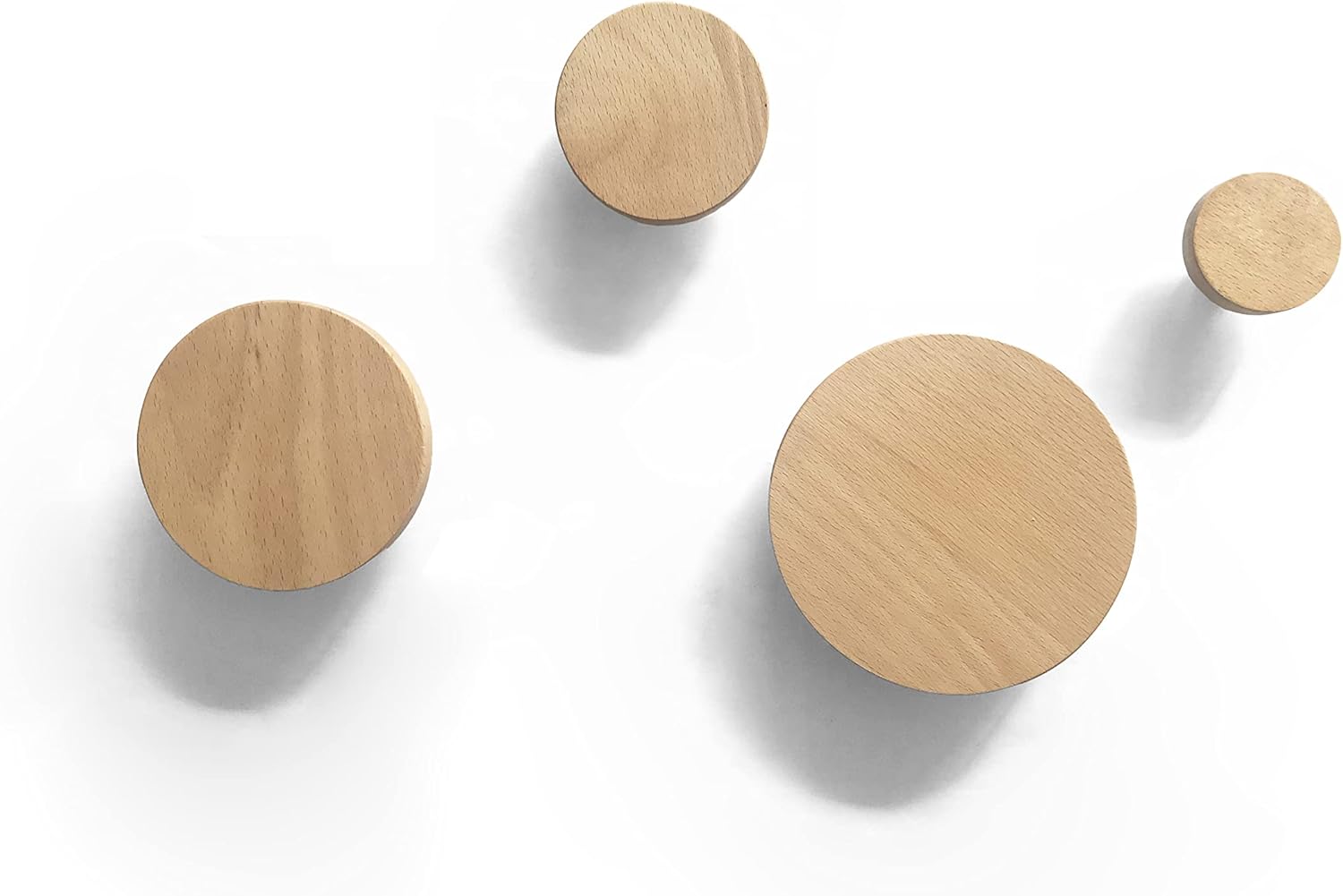Ganchos redondos de madera para colgar en la pared, perchas de madera para colgar en la pared, ropa, bufanda, sombrero, bolsa, toalla, decoración,