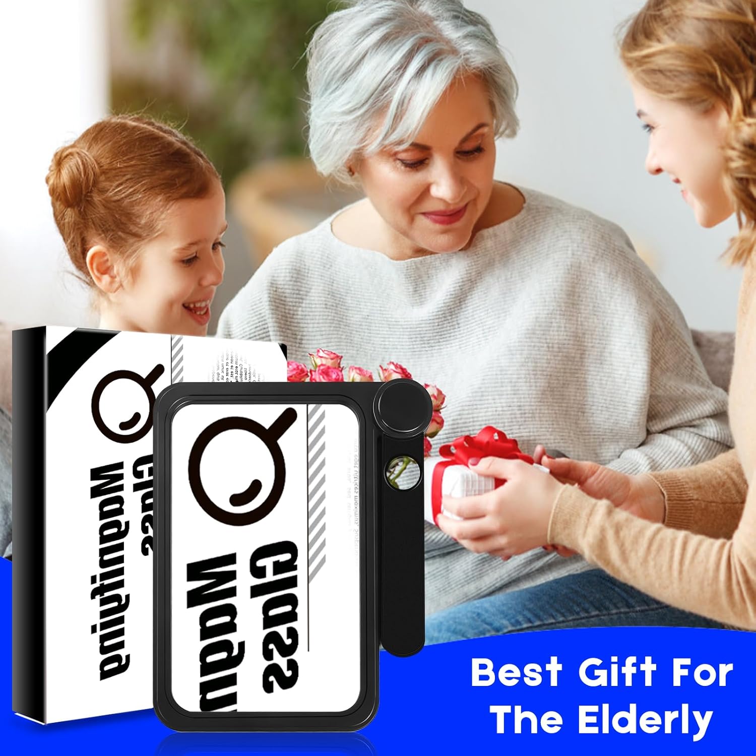 NZQXJXZ Lupa grande de 30 x 5 veces para leer página de libro completa, lupa plegable de mano para personas mayores, lectura de periódicos, libros,
