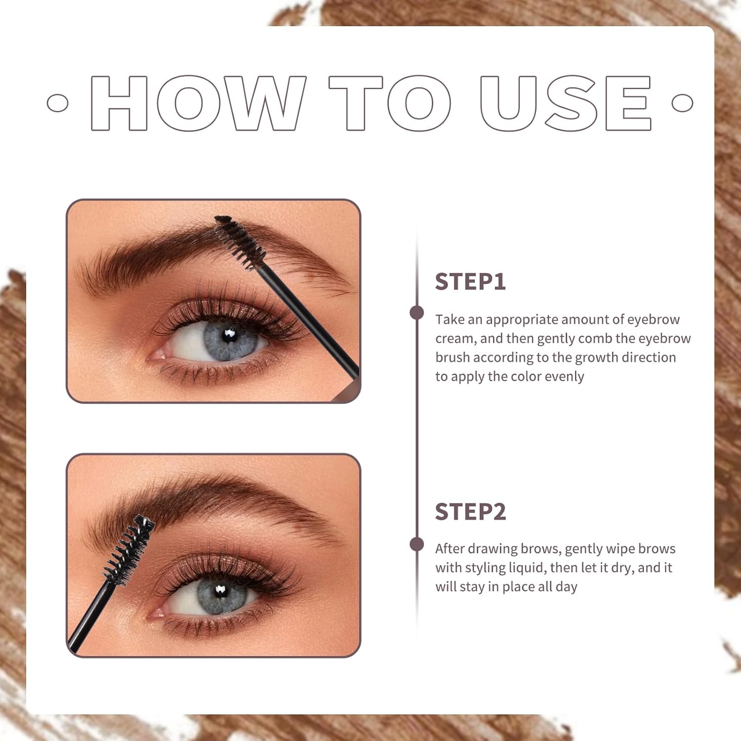 AKARY Gel transparente para cejas impermeable con cepillo, pegamento para cejas instantáneo, cosméticos para levantar cejas, a prueba de sudor,