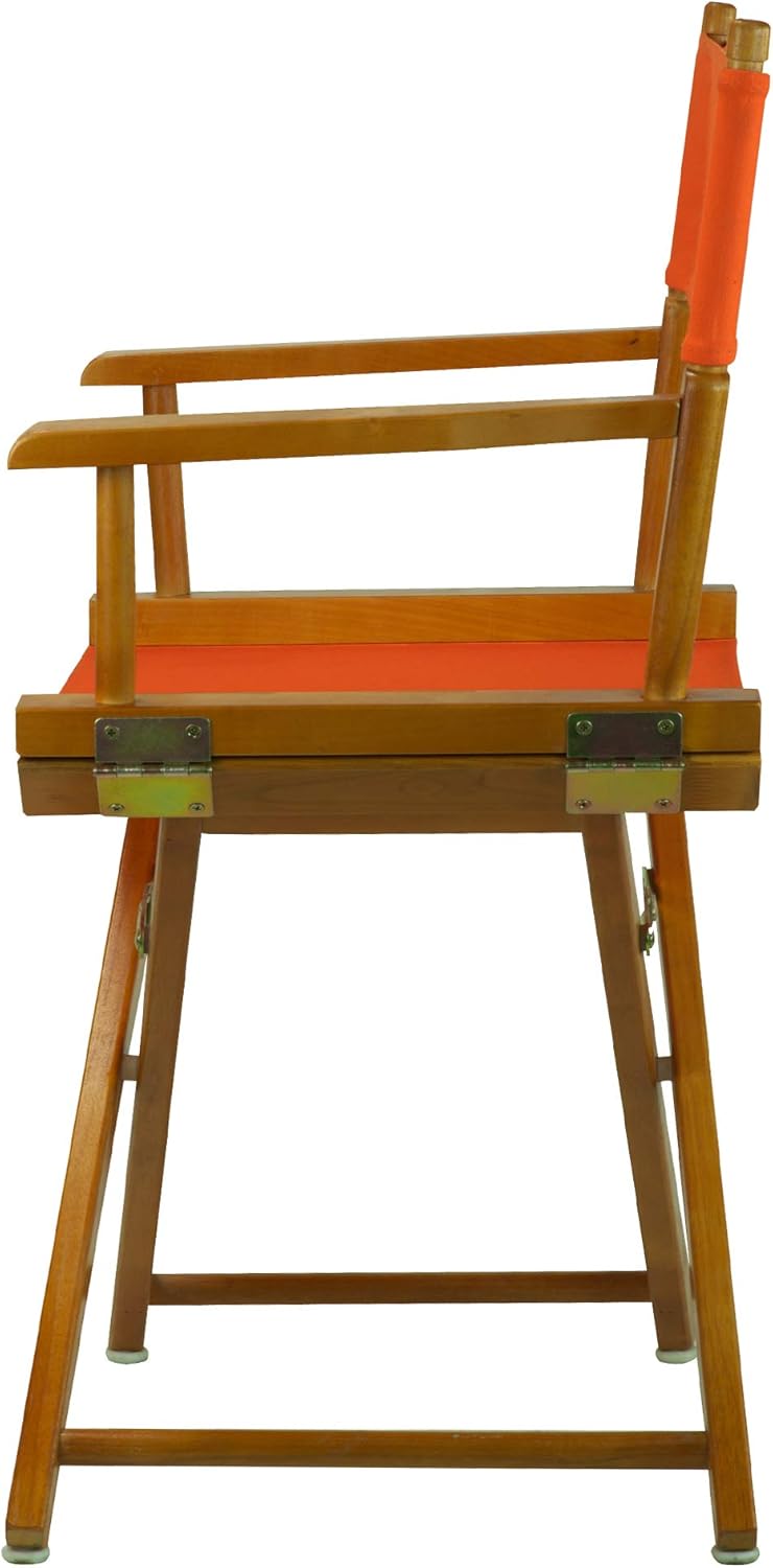 Casual Home – Silla de director de 18.0in, marco de roble miel con lienzo color mandarina