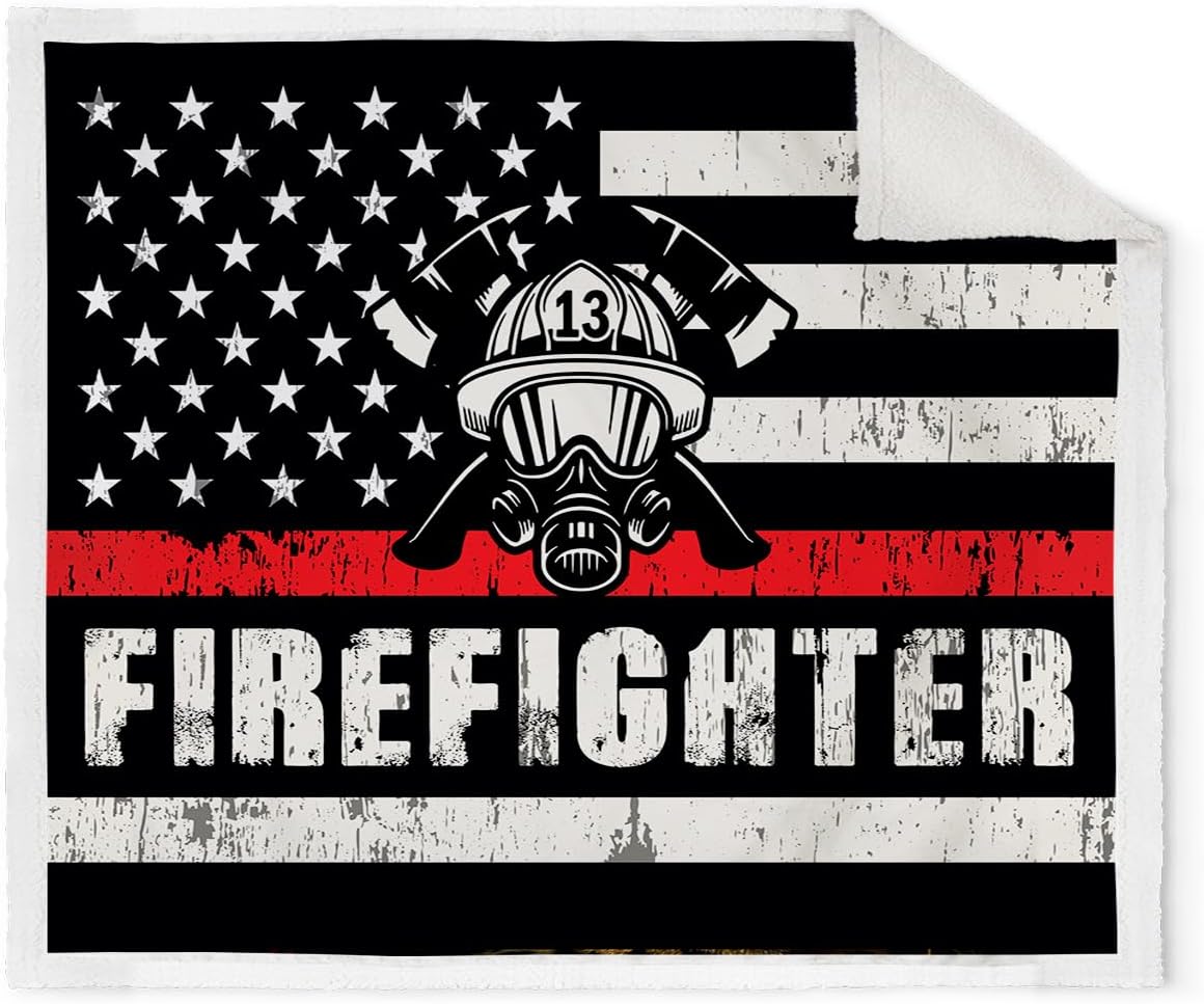 Jekeno Manta de bombero, regalos para hombres, hombres, hombres, papá, marido, hijo, amigo, adultos, niños, hogar, dormitorio, sofá, sala de estar,