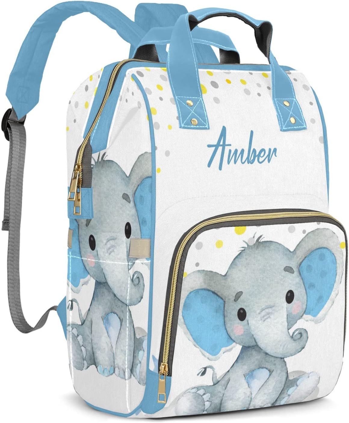 Bolsas de pañales con diseño de elefante y copo de nieve, mochila para mamás y niñas, personalizado 3, Mochilas Daypack
