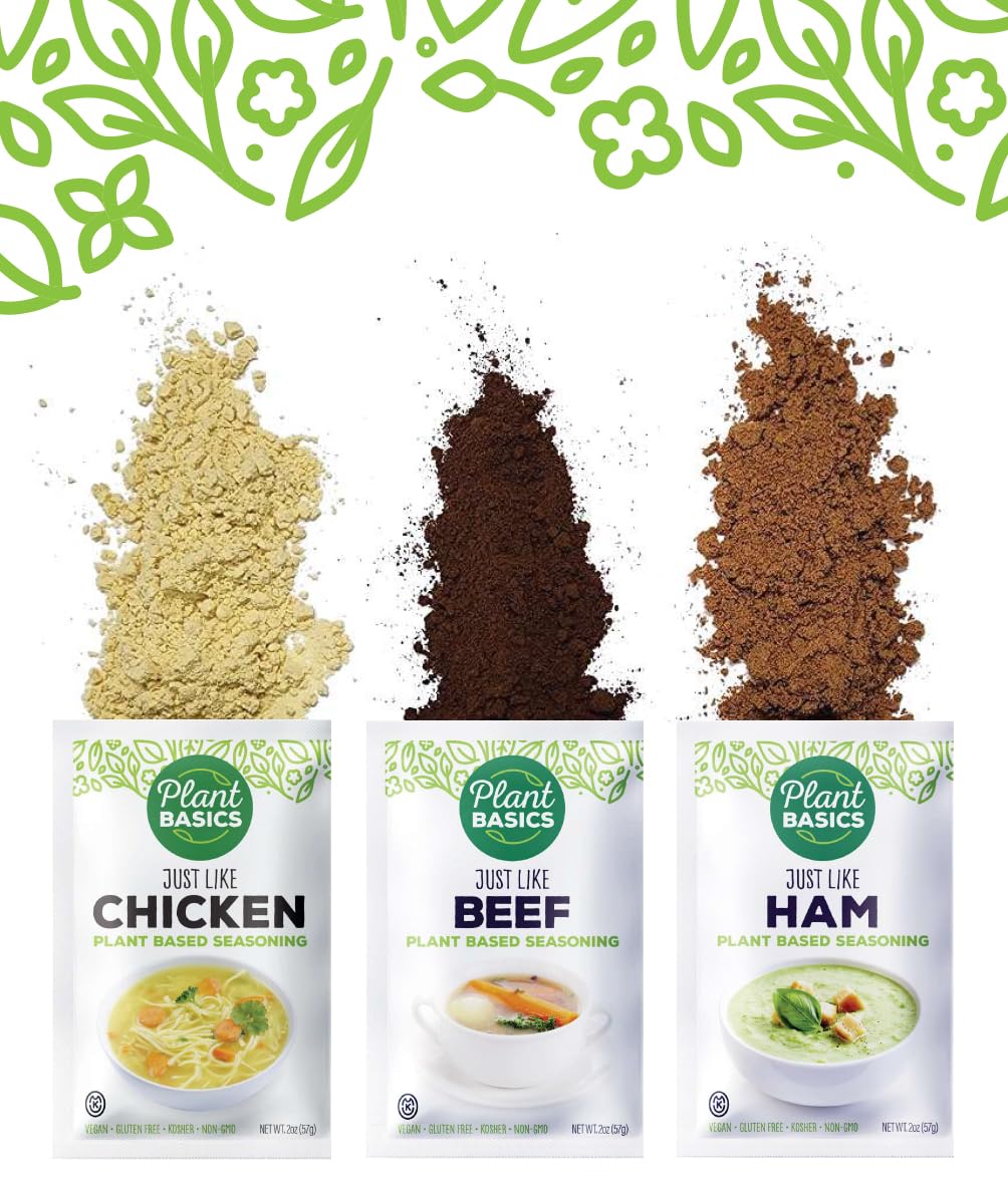 Plant Basics – Condimento a base de plantas, al igual que el jamón, 2 onzas, vegano, sin gluten, kosher, sin OMG