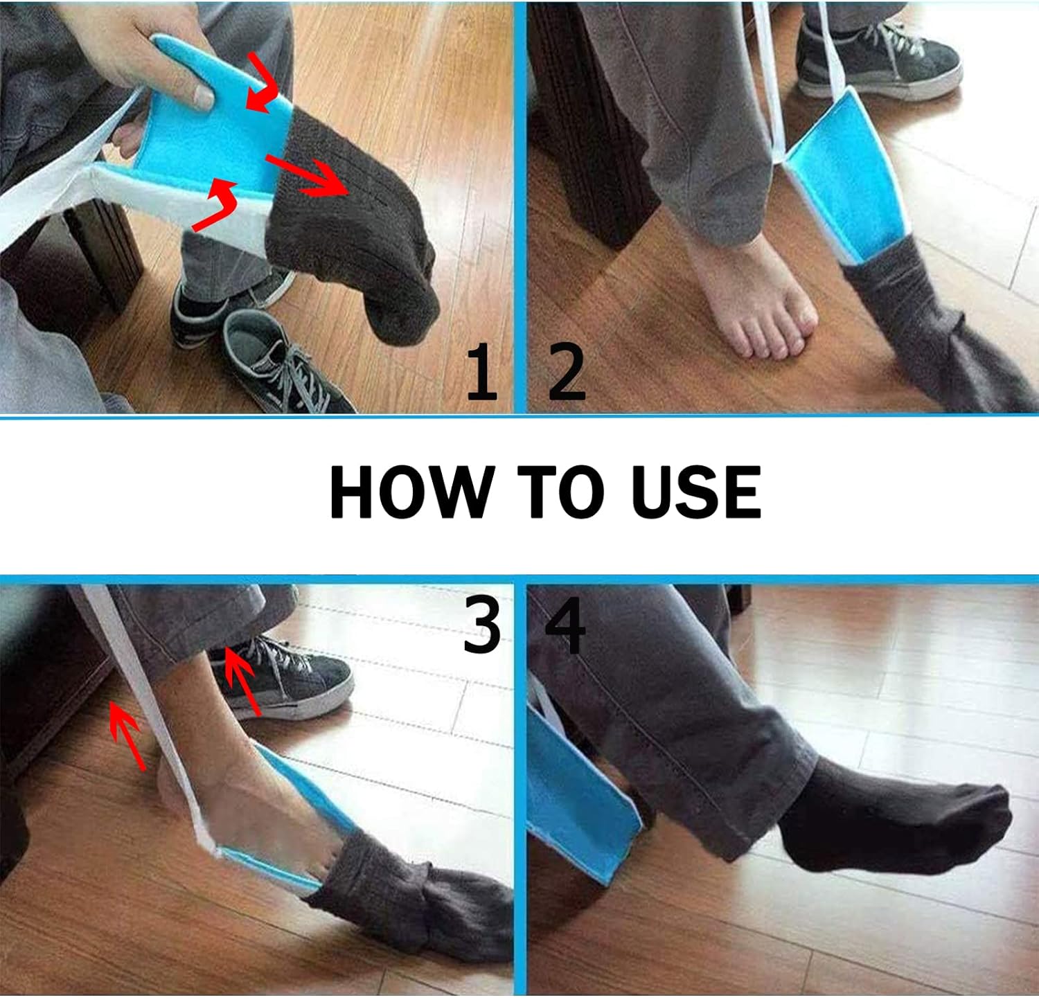 Dispositivo de ayuda de calcetines para personas mayores, ayudante de calcetines fácil de poner y quitar, dispositivo de asistencia de calcetines
