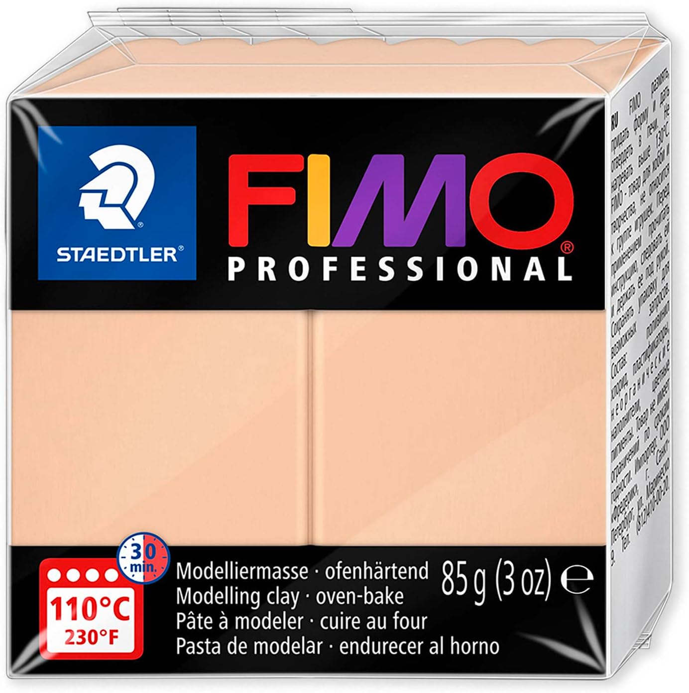Staedtler 8004 FIMO Professional – Arcilla de modelado polimérica endurecedora para horno, paquete de 4 bloques de 3.00 oz, colores neutros