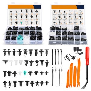 Frokom Remaches de parachoques de nailon de 36 tamaños más populares, 820 piezas de clips de retención de empuje para automóvil, kits de sujeción Frokom Remaches de parachoques de nailon de 36 tamaños más populares, 820 piezas de clips de retención de empuje para automóvil, kits de sujeción