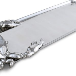 Arthur Court Designs – Bandeja oblonga de cangrejo de aluminio, bandeja para servir alimentos, tema costero, océano, metal, calidad artesanal, Arthur Court Designs – Bandeja oblonga de cangrejo de aluminio, bandeja para servir alimentos, tema costero, océano, metal, calidad artesanal,