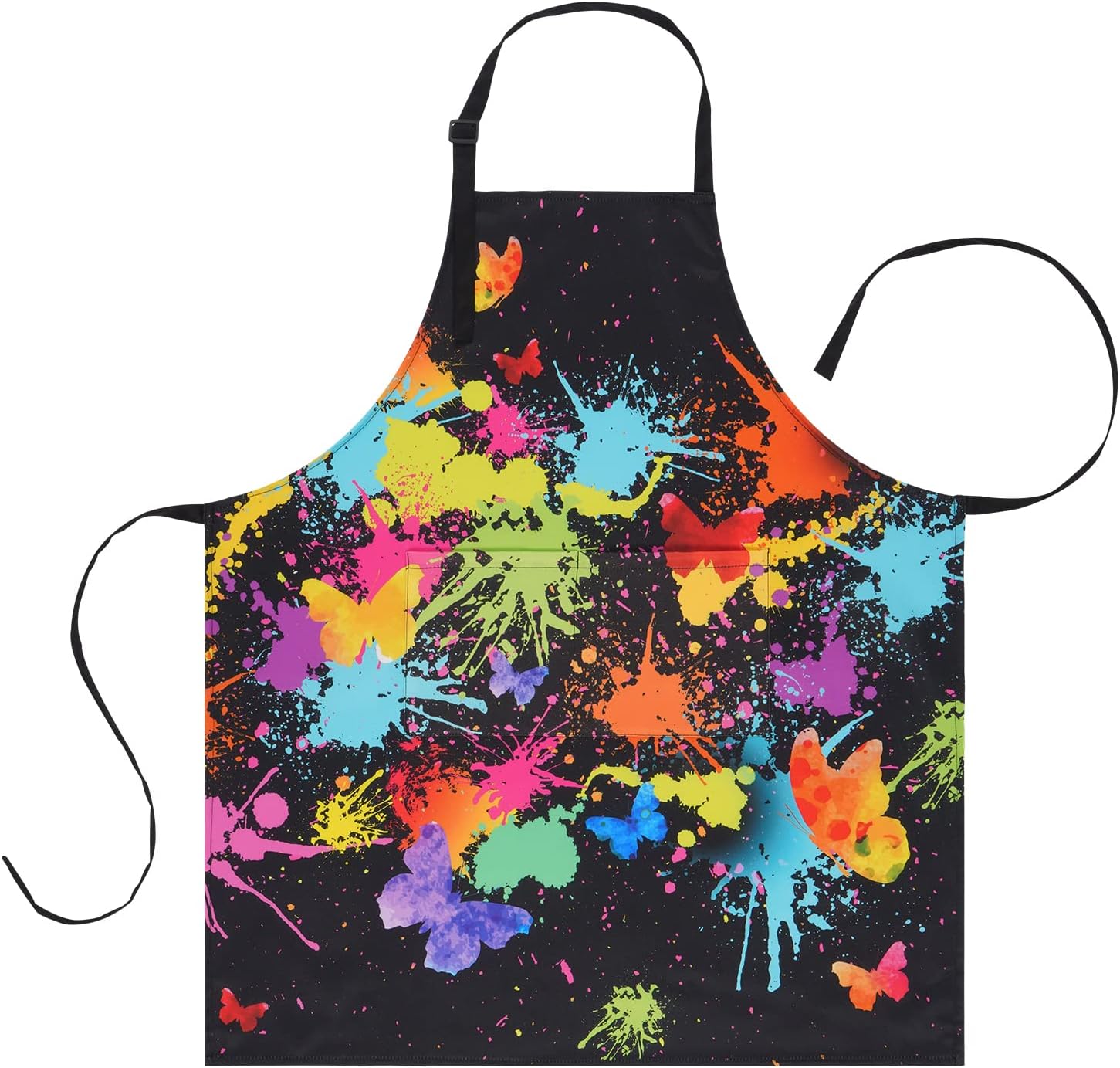 ASPMIZ Delantal de pintura de artista para adultos, delantales de cocina coloridos, delantal de cocina impermeable con bolsillos, delantales de