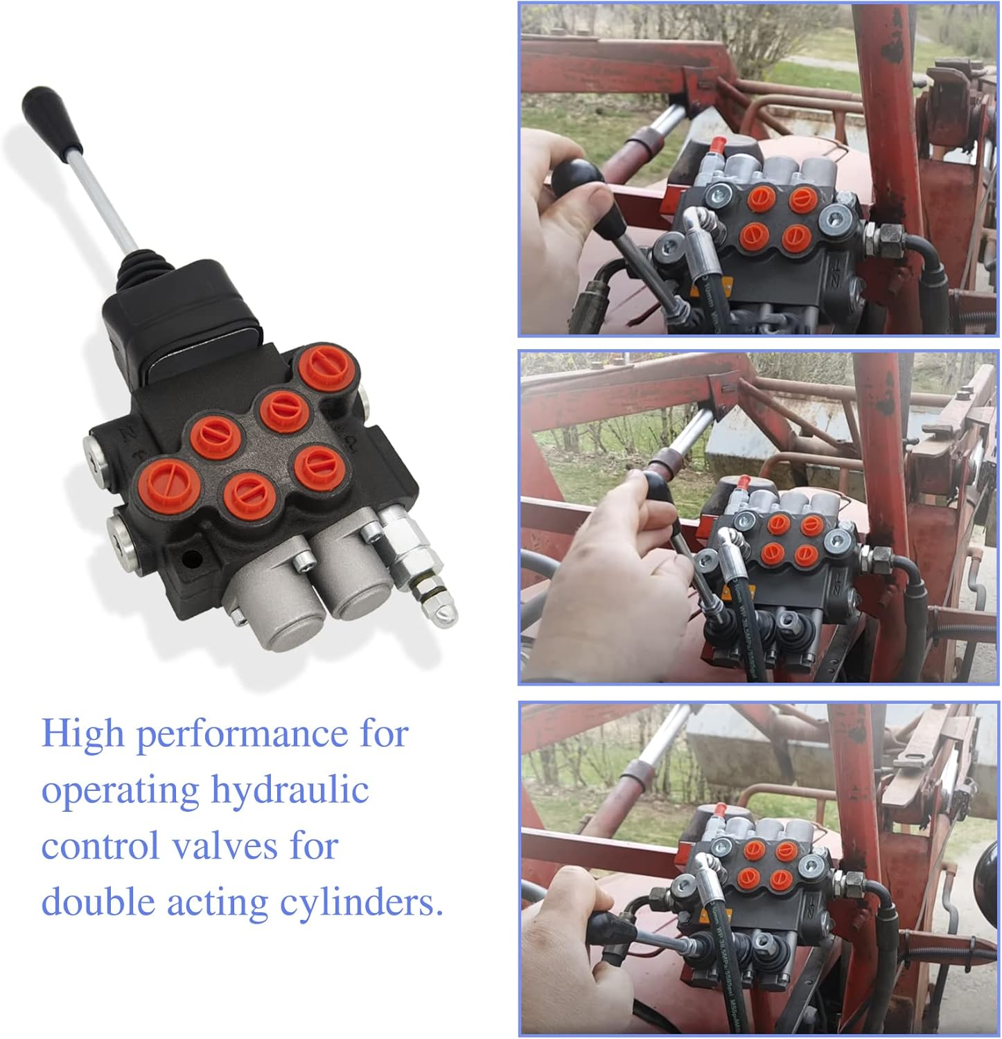 Carrete hidráulico de la válvula 2, válvula de control direccional hidráulica, 11GPM válvula de control de joystick hidráulico para cargadores de