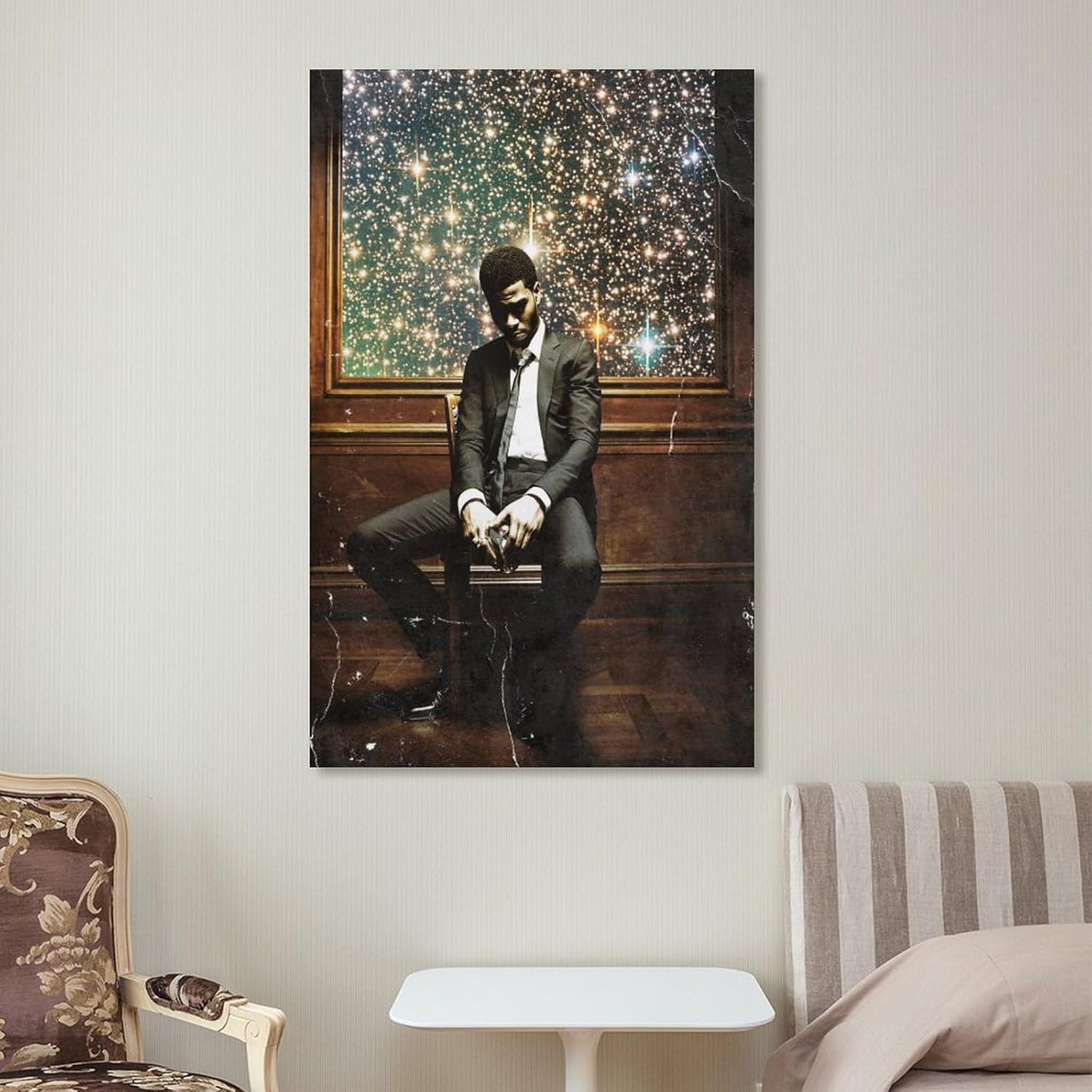 Pósters e impresiones de arte infantil Cudi Póster de hombre en la luna, 2 portada de álbum de música, pinturas artísticas, lienzo, decoración de