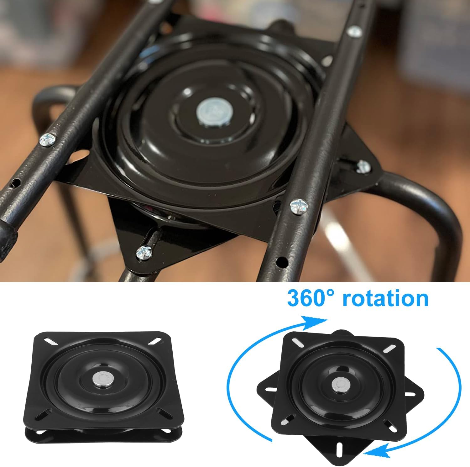 GENHAKON 5 taburetes giratorios de 6.25 pulgadas, placa giratoria para silla reclinable o muebles