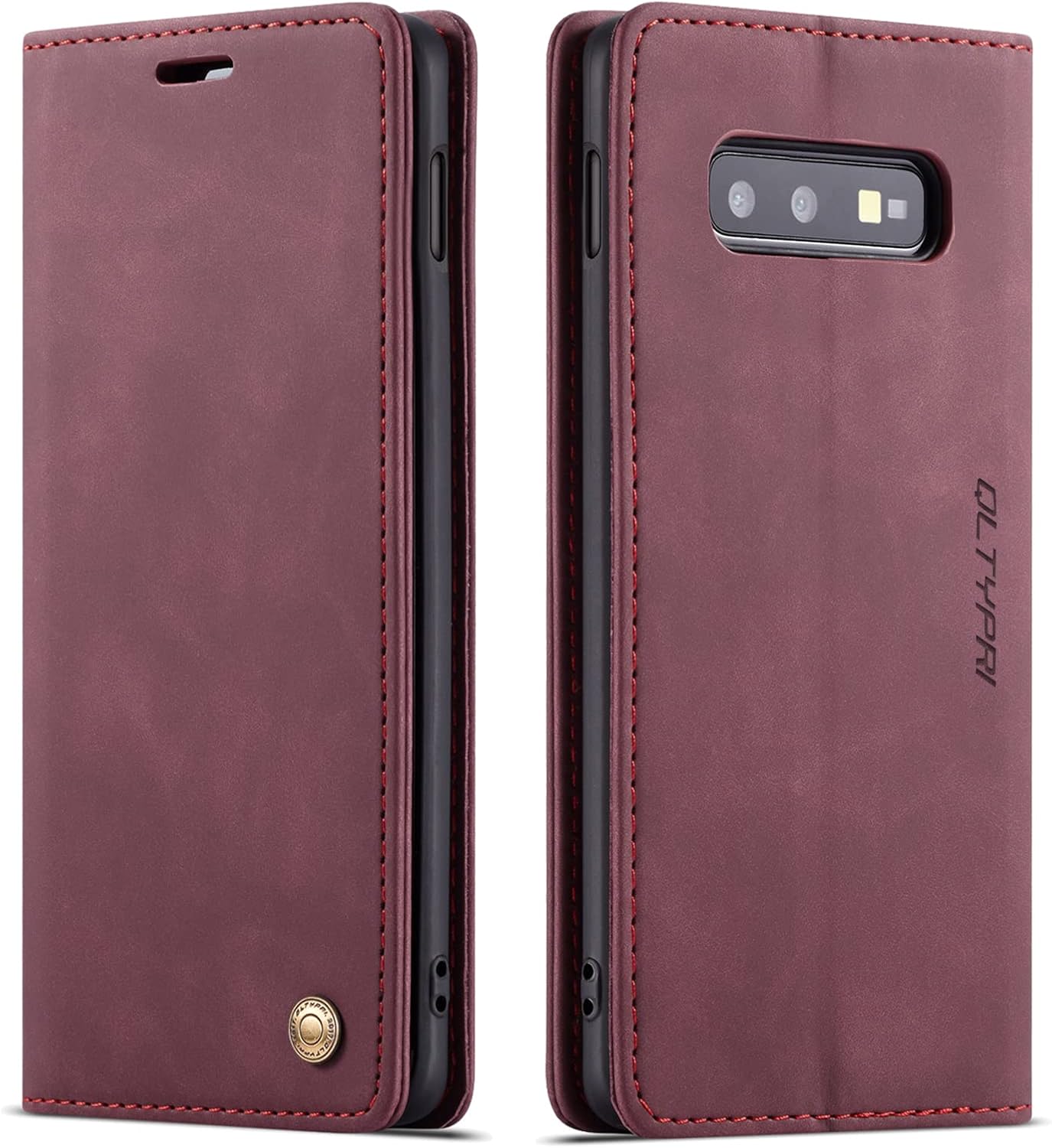QLTYPRI Funda Para Samsung Galaxy S10e, Vintage PU Cuero Billetera Caso Ranura Para Tarjeta Kickstand Cierre Magnético A Prueba De Golpes Flip Folio