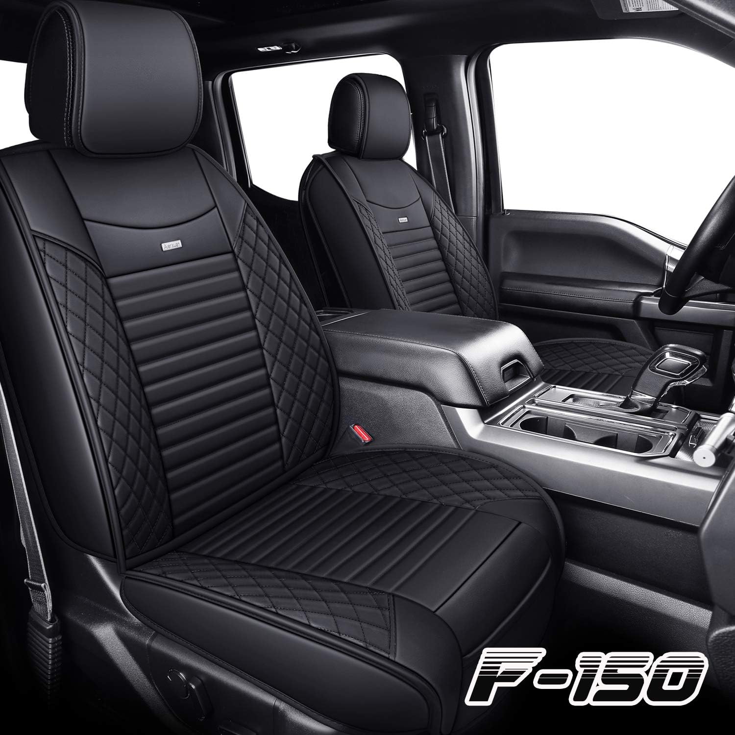 Fundas de asiento de coche Aierxuan de piel, para asiento delantero, para camión