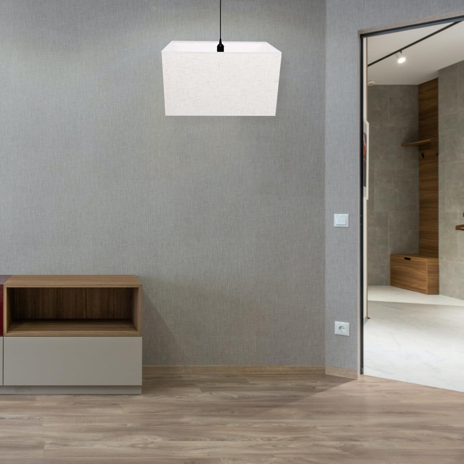 Housoutil Lámpara de mesa de tela, pantalla de lino, cubierta de lámpara de techo empotrada, pantallas cuadradas para lámparas de mesa, pantalla de