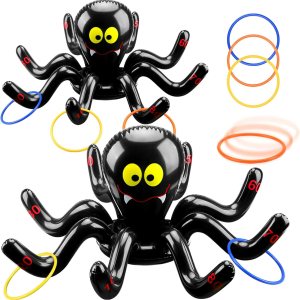 Angooni Juego inflable de lanzamiento de anillos de cornamenta de reno para suministros de fiesta de Navidad, juego de reno de Navidad con nariz Angooni Juego inflable de lanzamiento de anillos de cornamenta de reno para suministros de fiesta de Navidad, juego de reno de Navidad con nariz