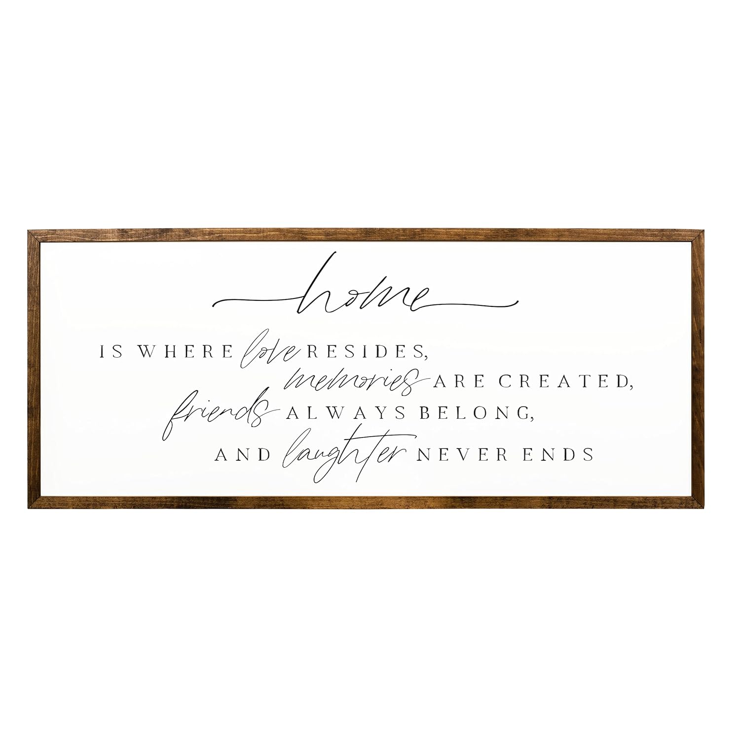 10×20 inches, Home Is Where Love Resides Wooden Sign  Rustic Handmade Wall Art  Inspirational Quote Decor  Farmhouse Style  Family Memories  Unique