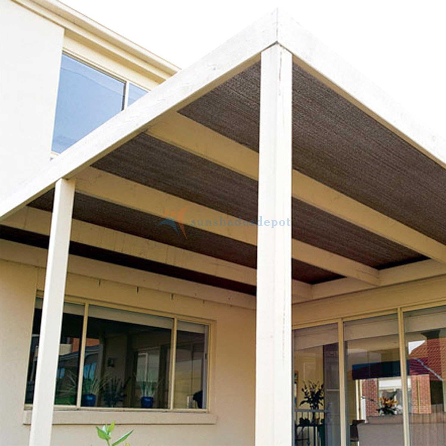 TANG Sunshades Depot – Rollo de tela de protección solar marrón de 8 x 20 pies, 95 % U* V, pantalla de privacidad, pantalla de privacidad, tela de