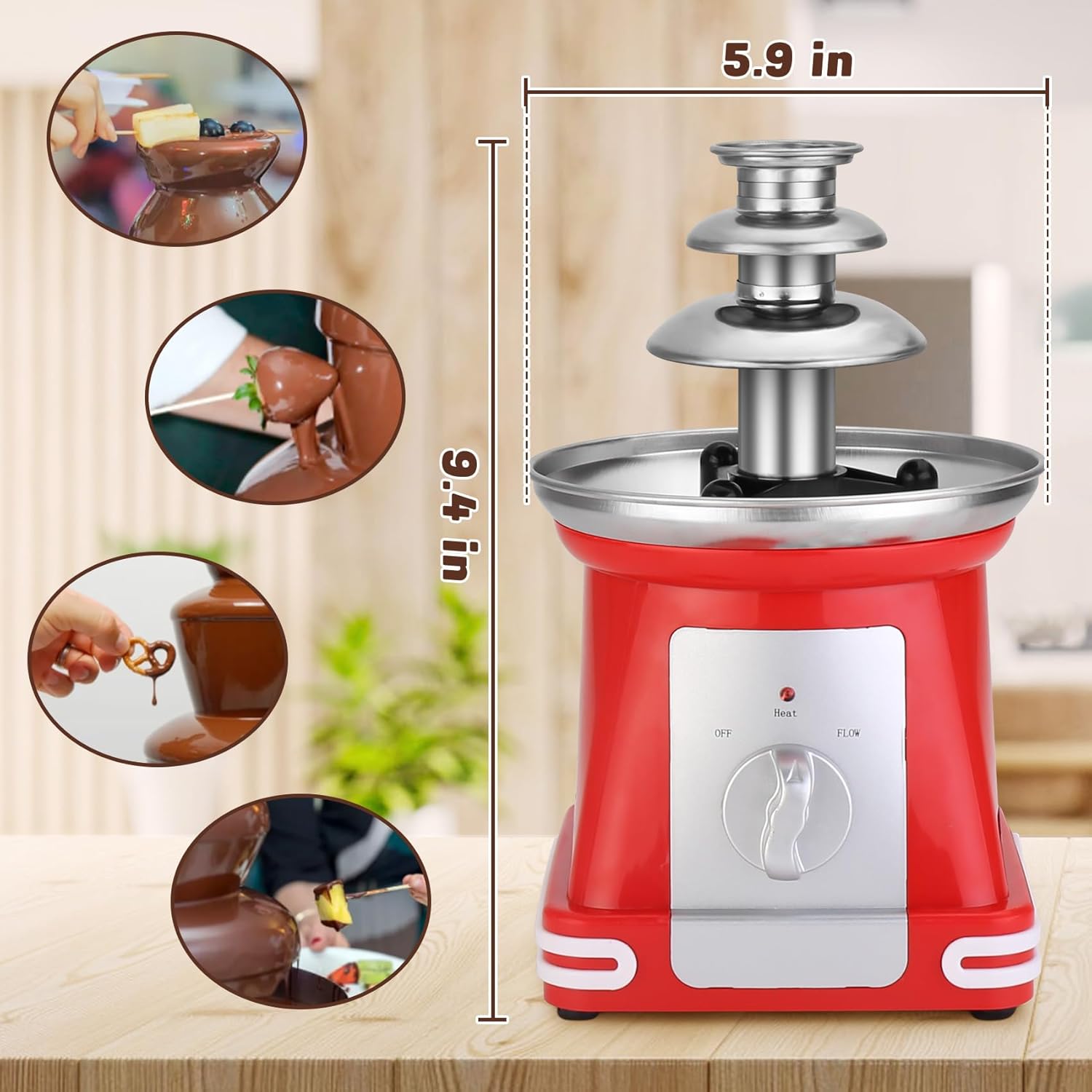 Mini fuente de chocolate para fiesta, máquina de fuente de chocolate para queso de nacho, salsa de barbacoa, licores de ranchos, fuente de fondue de