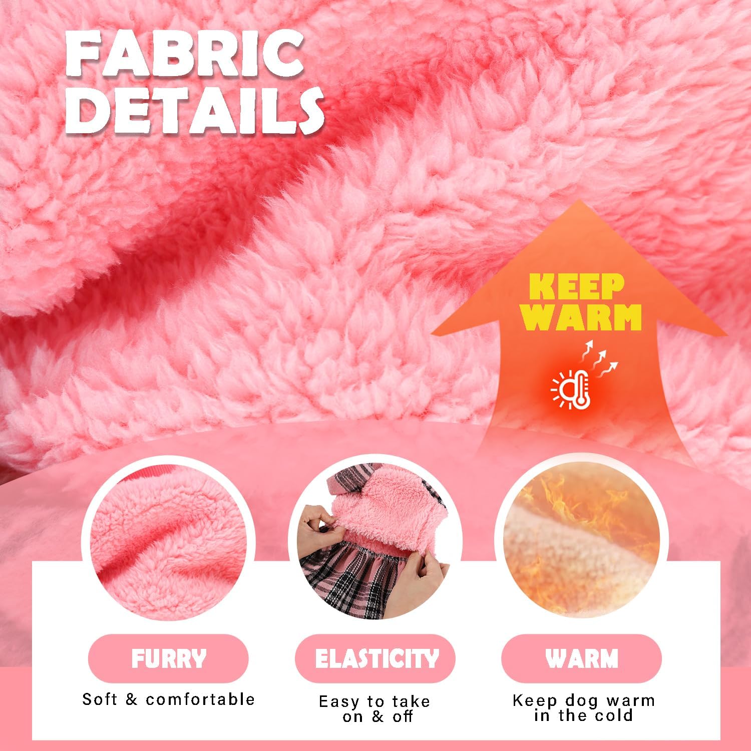 Suéteres clásicos de color rosa para perros pequeños, suéter cálido de forro polar para perros pequeños, vestidos lindos para perros Yorkie