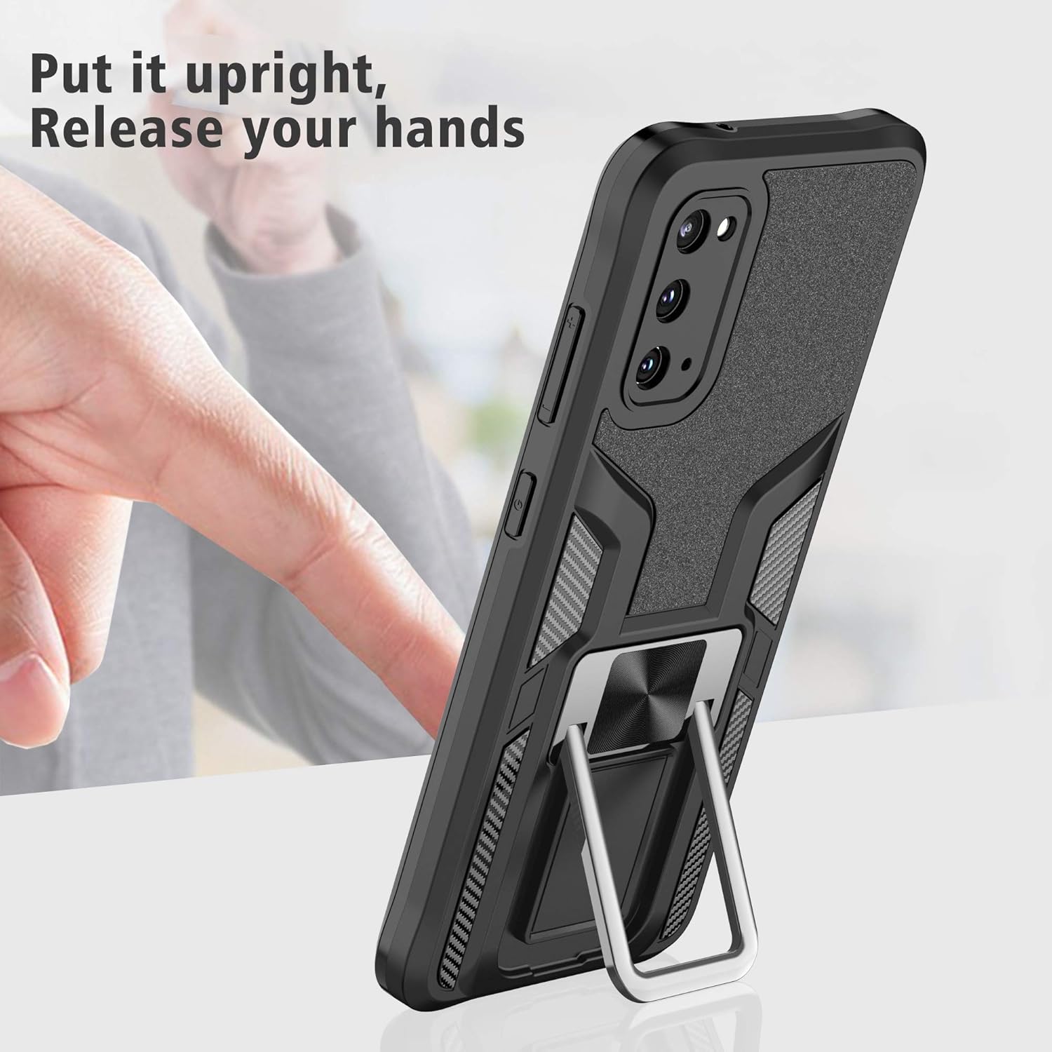 AKINIK Funda para Samsung Galaxy S20 (no compatible con Galaxy S20 FE), con protector de pantalla de TPU flexible autorreparable 2 unidades, grado