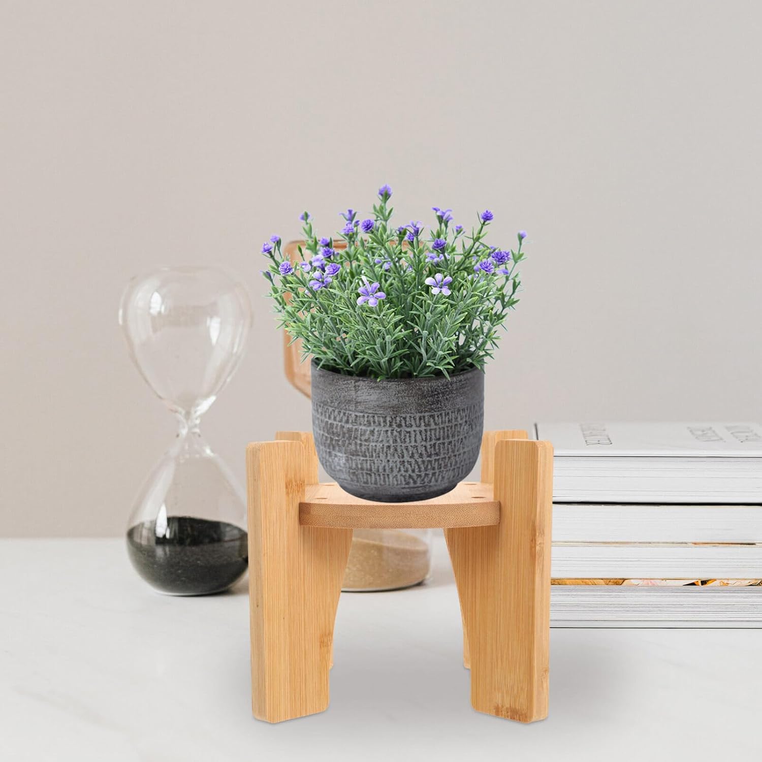 Angoily Soporte de madera creativa para botella de vino, soporte dispensador de plantas en maceta, soporte para jarra de bebida, soporte de