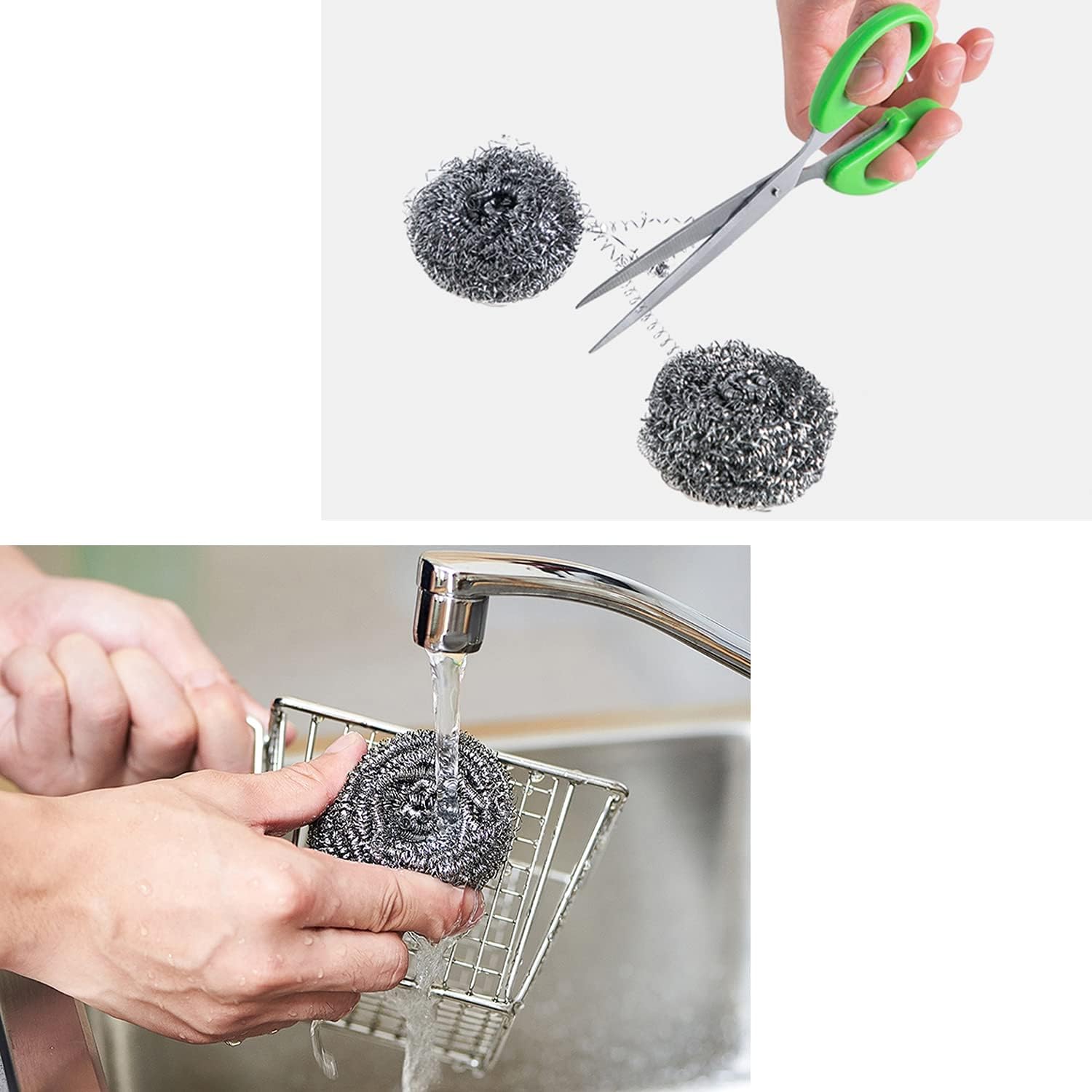 Paquete de 48 esponjas de acero inoxidable para estufas, ollas, campanas de cocina, etc. Difíciles de limpiar (paquete de 48 unidades de 0.35 onzas)