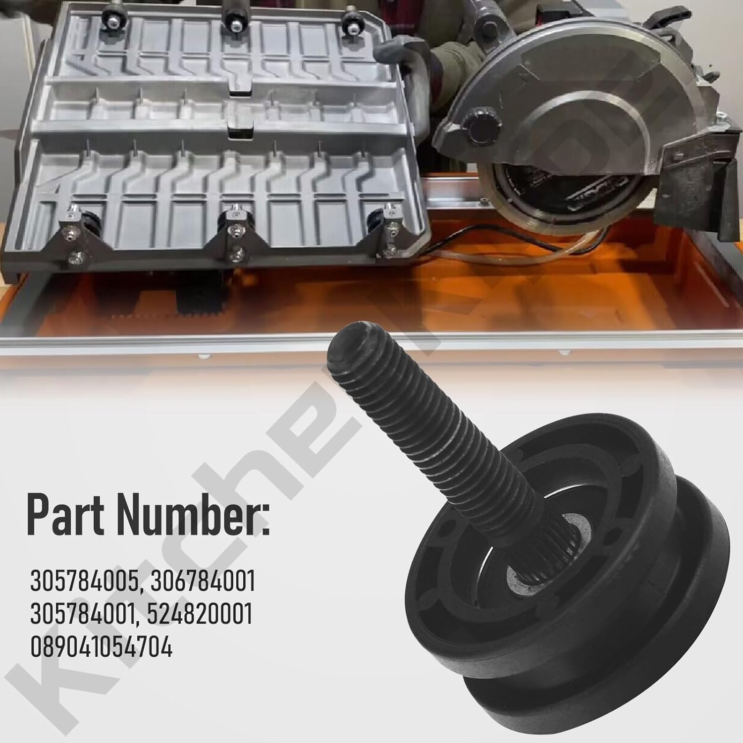 305784005 305784001 – Ensamblaje de rodillo de sierra para azulejos compatible con Ridgid DT180EVO, se adapta a modelos de sierra de azulejos de 7