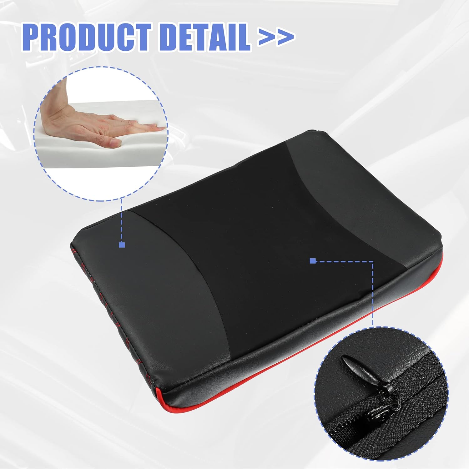 X AUTOHAUX Funda de cojín para reposabrazos de consola central, impermeable, de piel sintética, protector de cojín universal para automóvil,