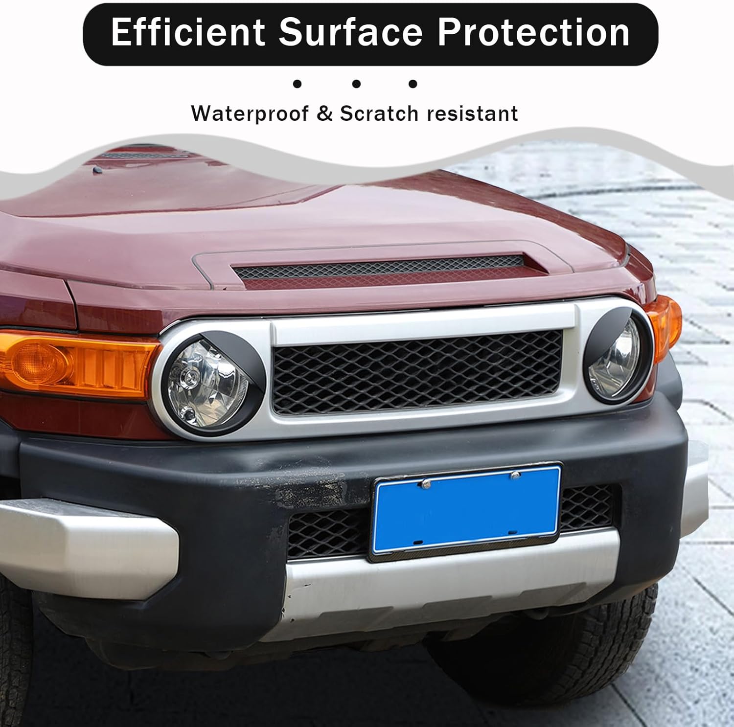 Recortes para faros delanteros para Toyota FJ Cruiser 2007-2021, 1 par de ABS para faros delanteros de coche, cubierta de párpados para cejas,