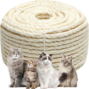 Cuerda de sisal blanca para rascador de gatos, cuerda de 532 pulgadas de diámetro de 164 pies para rascador de gatos, piezas de repuesto de torre de Cuerda de sisal blanca para rascador de gatos, cuerda de 532 pulgadas de diámetro de 164 pies para rascador de gatos, piezas de repuesto de torre de