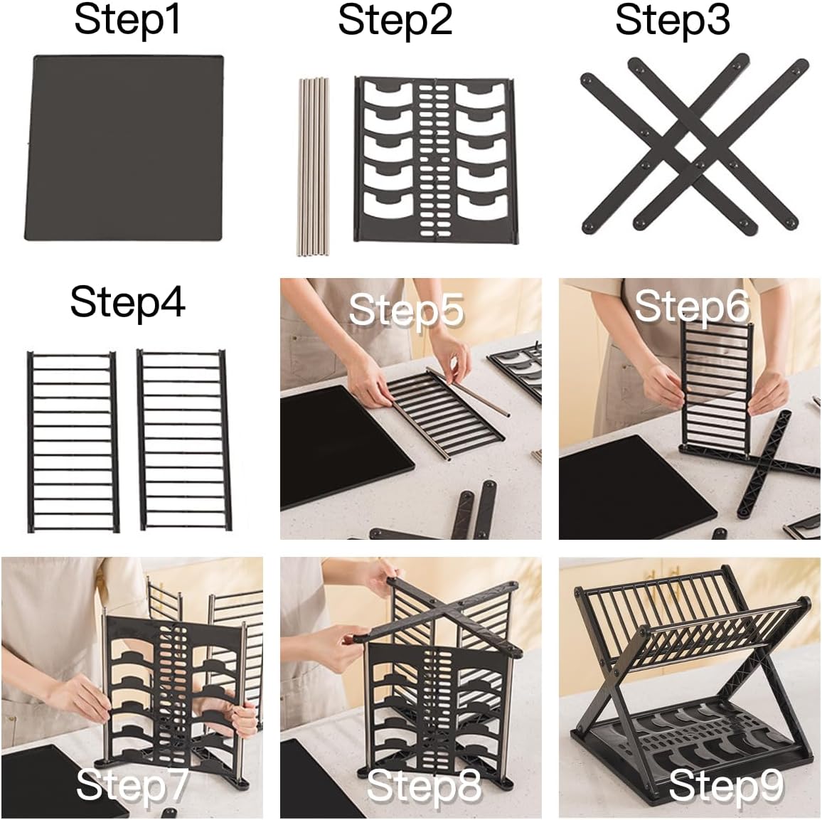 LYYMORPH Escurridor de platos, escurridor de platos para encimera de cocina, escurridor de platos con escurridor, escurridor de platos pequeño y