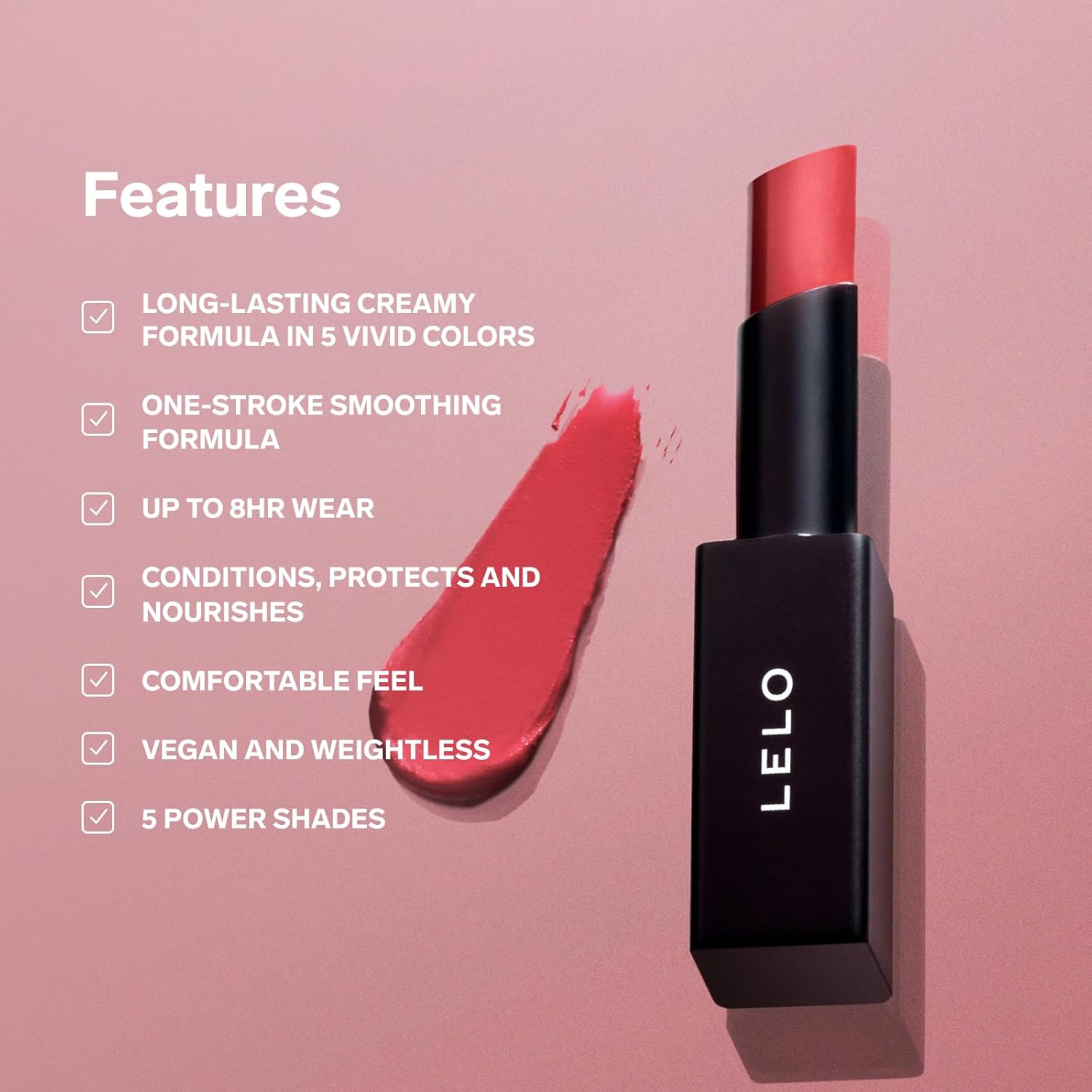 LELO MAKEUP – STYLO – Lápiz labial mate extra cremoso para mujer, lápiz labial de larga duración, pintalabios – 03 REBEL