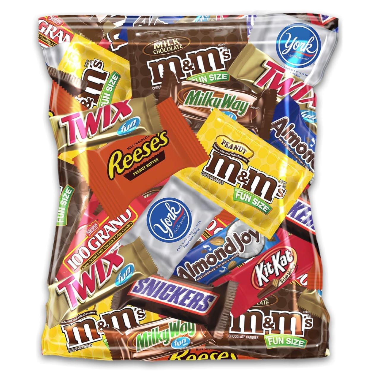 Mezcla surtida de chocolate navideño a granel besos, árboles, empanadas de copos de nieve, Rolo, cascanueces KitKat, pepitas y mucho más (2 libras)