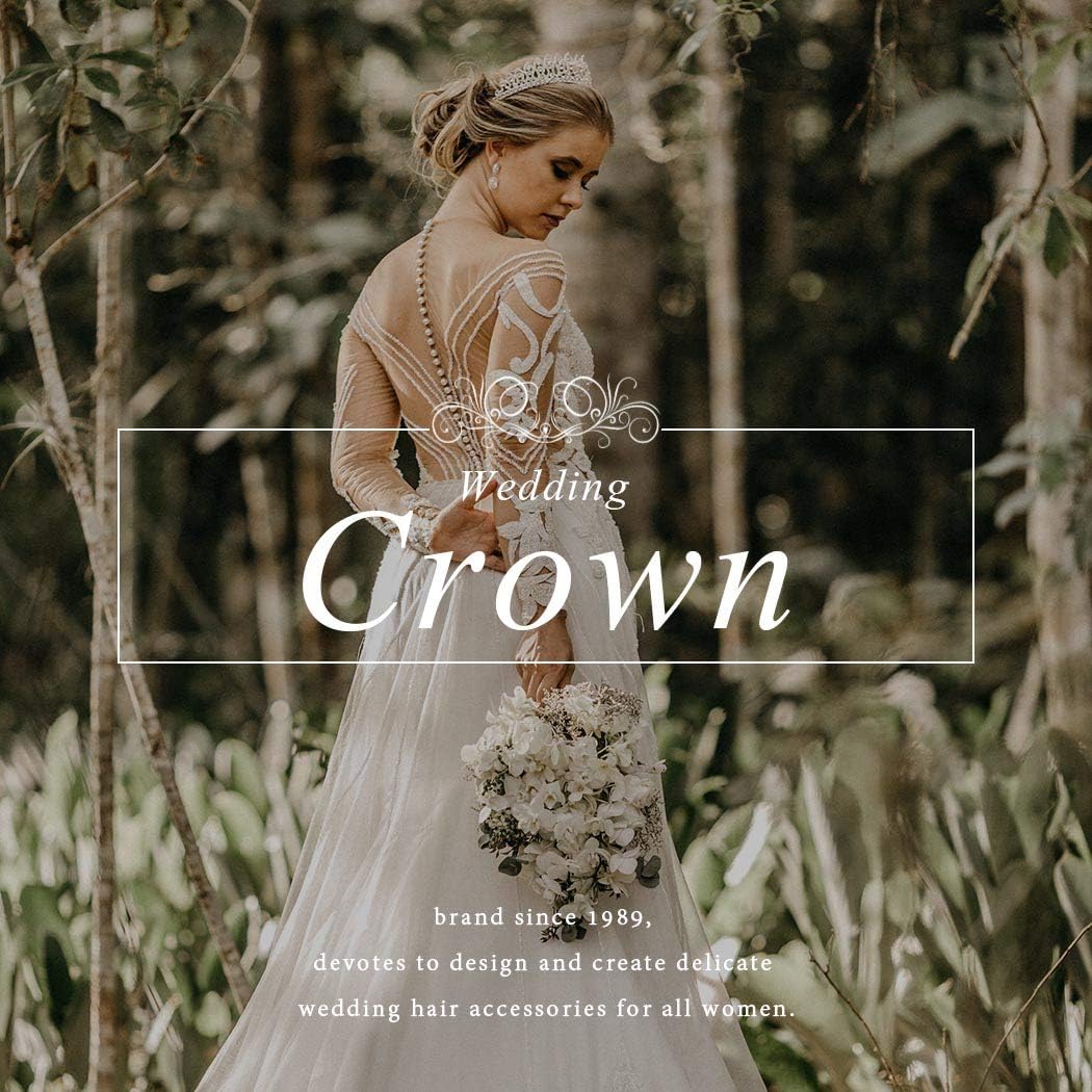 Brishow Corona y tiaras de flores para novia, corona de hada, diadema de princesa, diadema de cristal para mujer