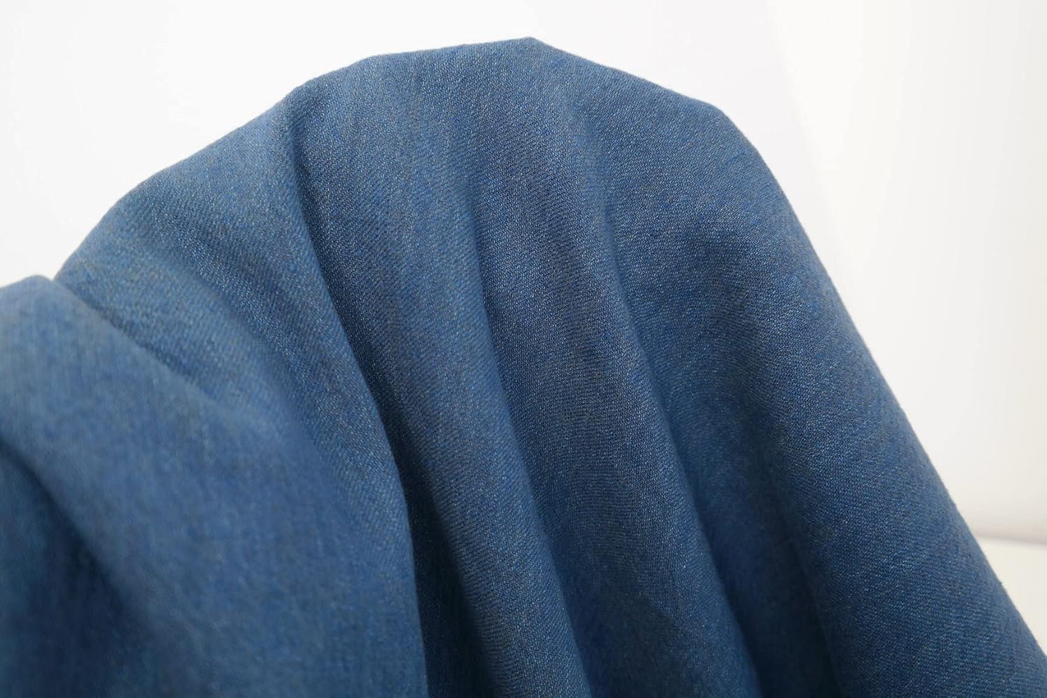 Tela de lino y algodón de sarga azul marino  Material versátil y duradero, ideal para ropa, costura y manualidades