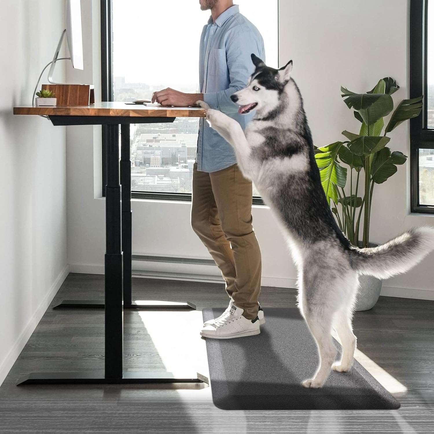 Carvapet Tapete antifatiga acolchado de 34 pulgadas para cocina, cómodo, impermeable, antideslizante, de pie, tapete ergonómico de espuma de PVC