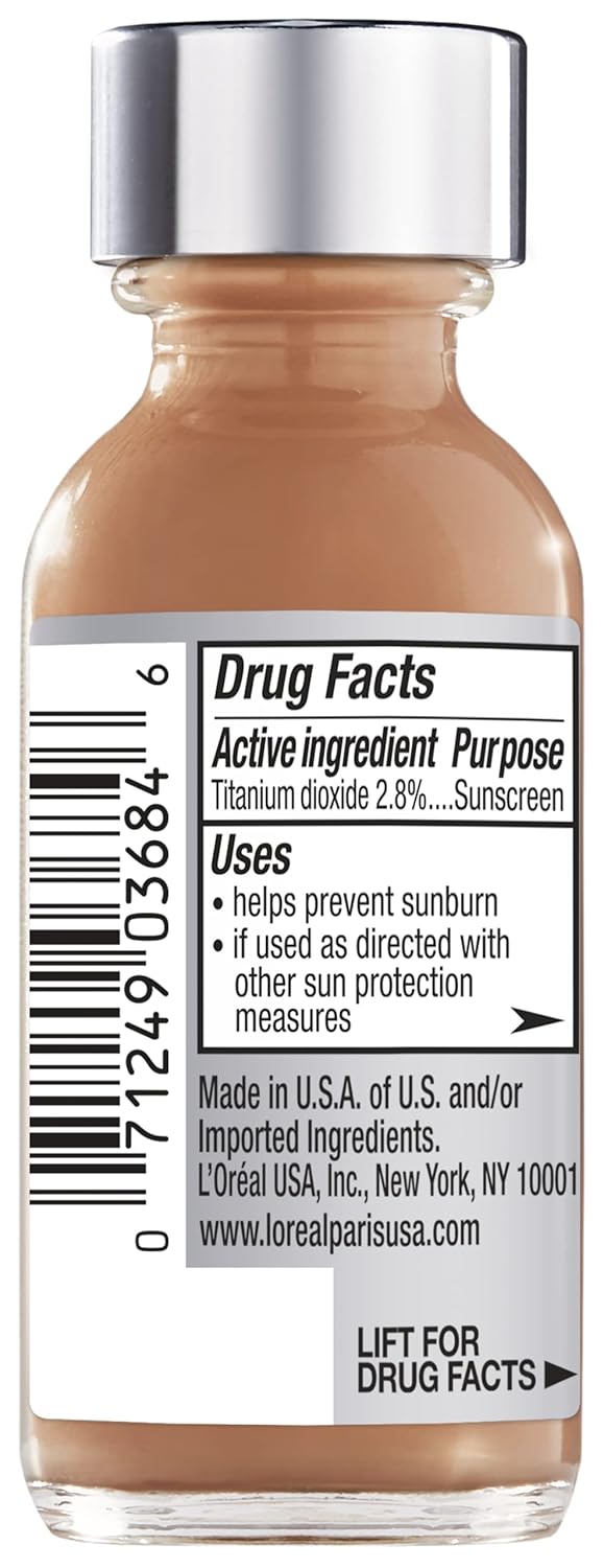 L’Oreal Paris Makeup True Match – Base líquida supermezclable, color marrón nuez C7, 1onza líquida, 1 unidad
