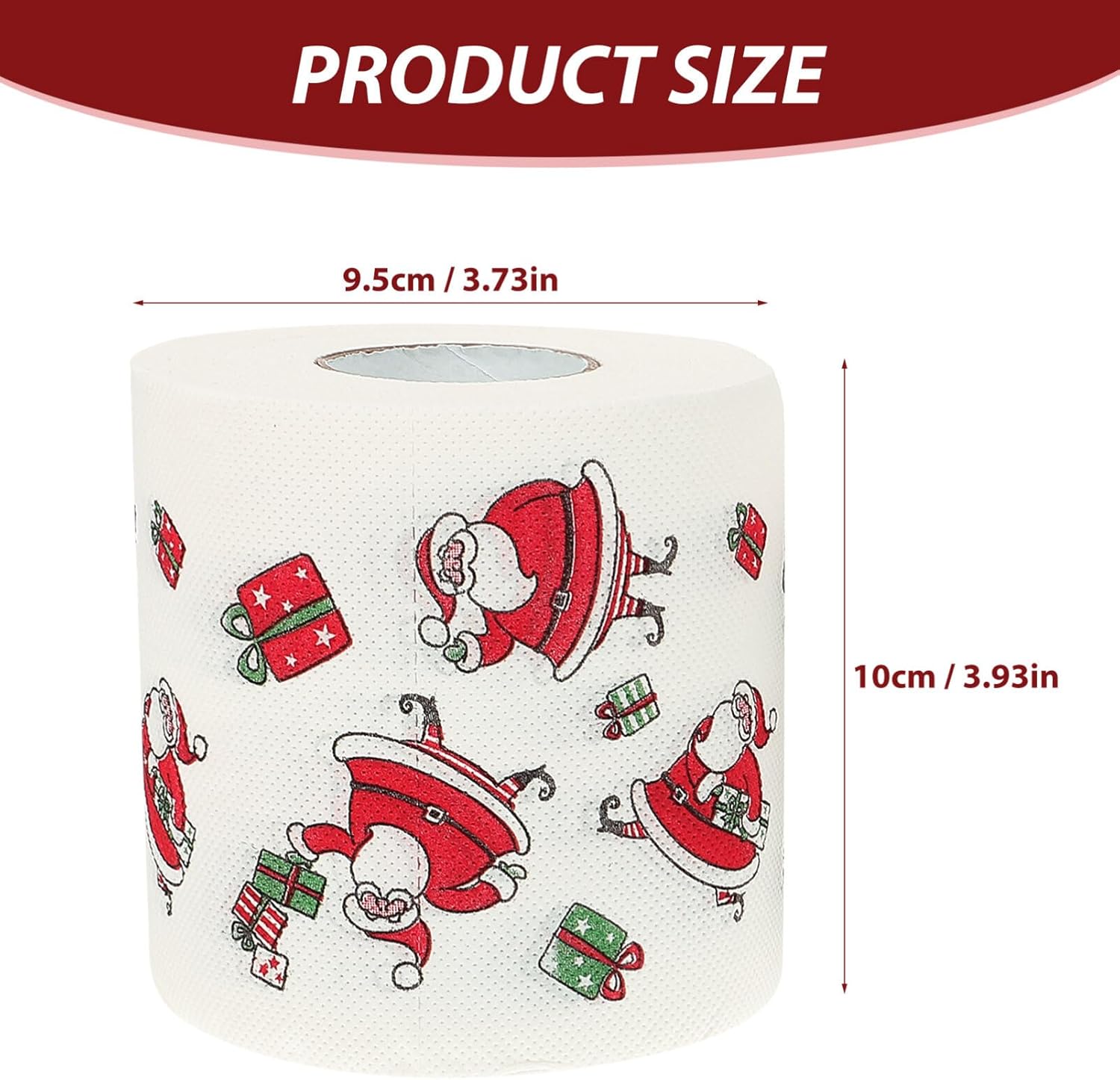 NOLITOY 4 rollos de papel higiénico de Feliz Navidad, altamente coleccionable, papel higiénico, divertido regalo para rellenos de calcetines de