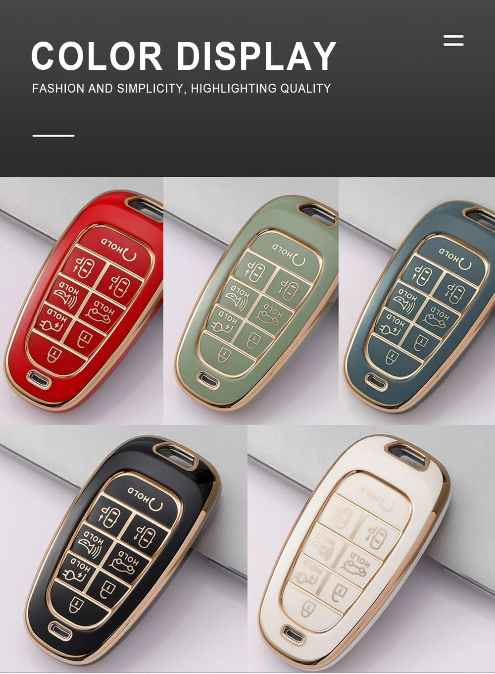 ontto Funda inteligente para llavero de 8 botones compatible con Hyundai Sonata Sel IONIQ 5 Nexo Tucson Sonata 2020 Grandeur 2020 Sonata Limited