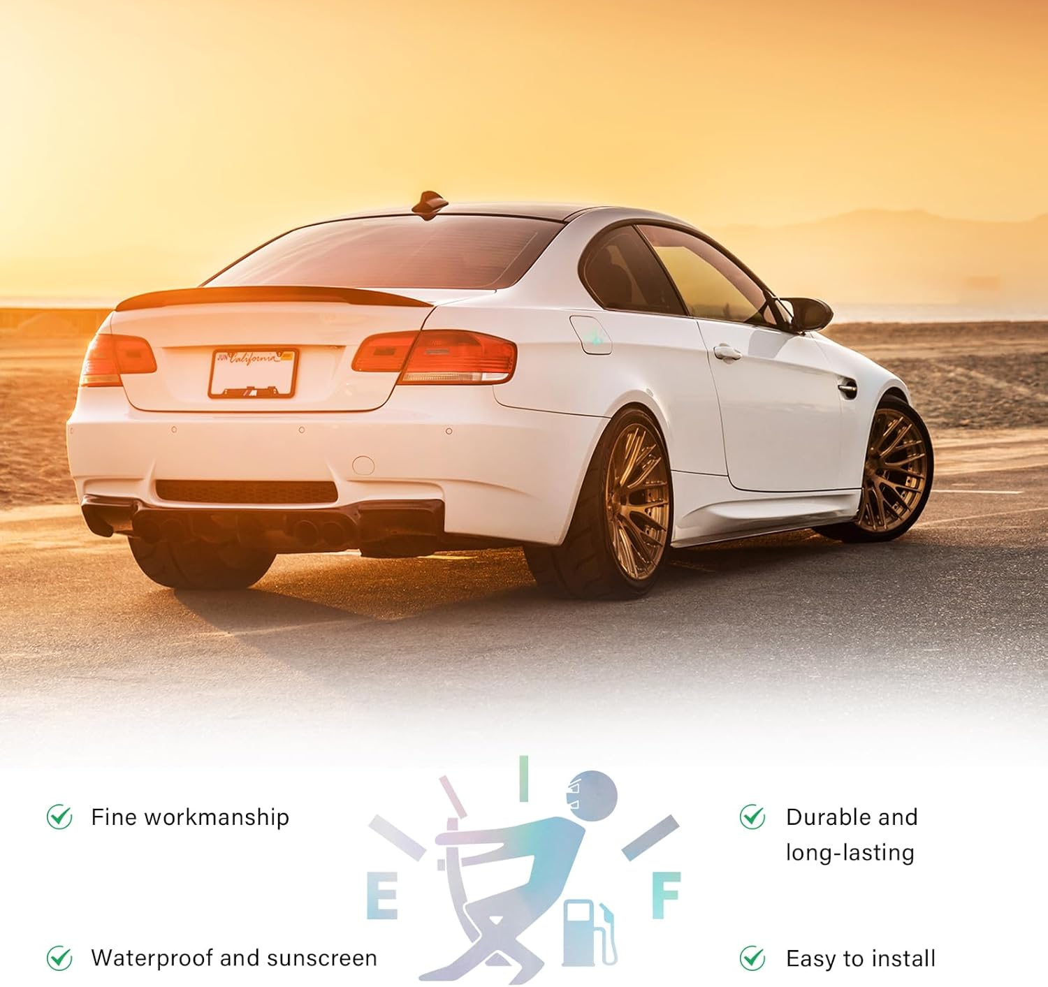 Divertida calcomanía para tanque de combustible de automóvil, logotipo de EF, impermeable, de alto consumo de gas, calcomanías vacías universales