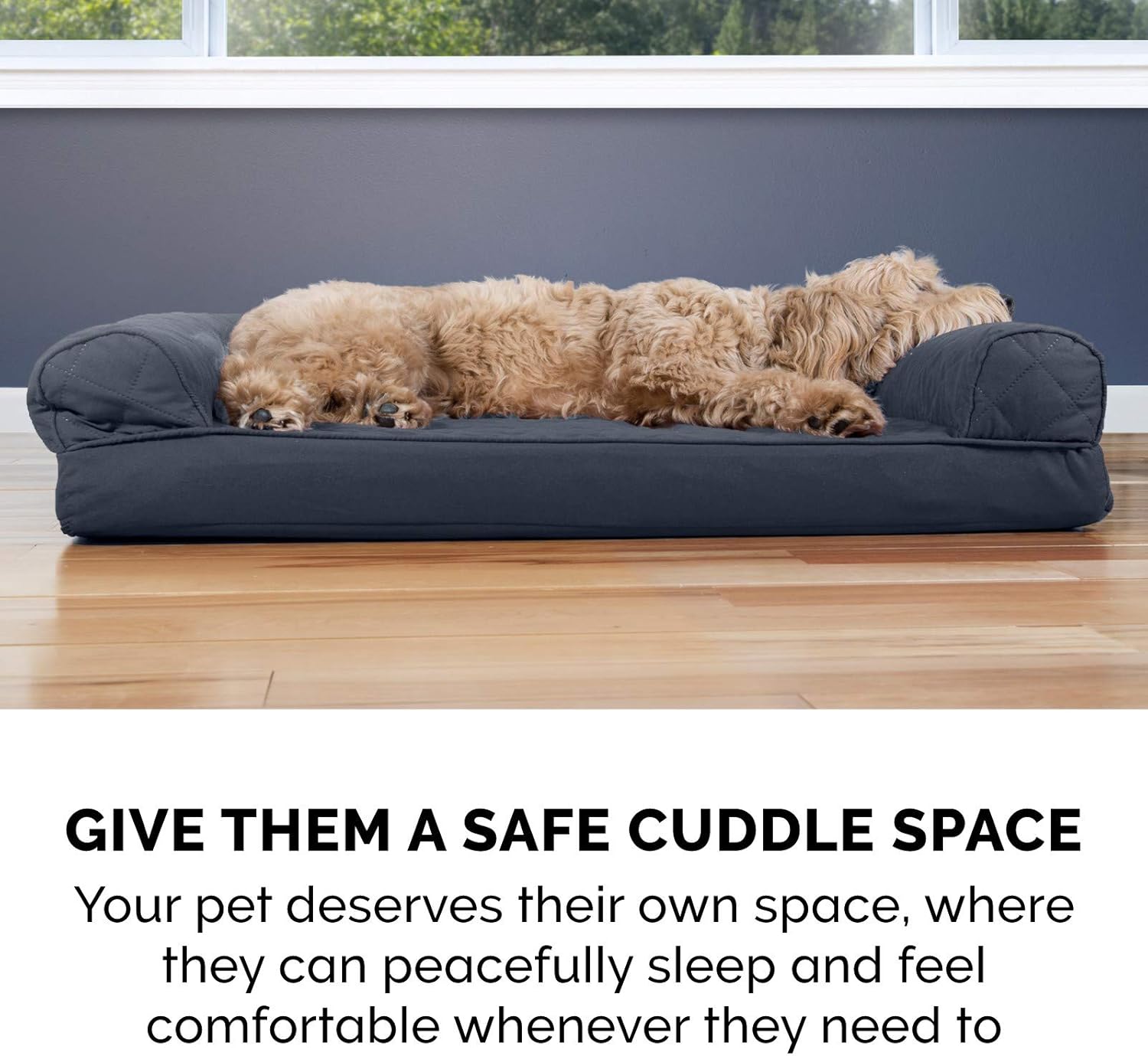 Furhaven – Cama ortopédica para perros, estilo sofá, acolchada, con funda extraíble y lavable, color gris hierro, tamaño jumbo plus (XXL)