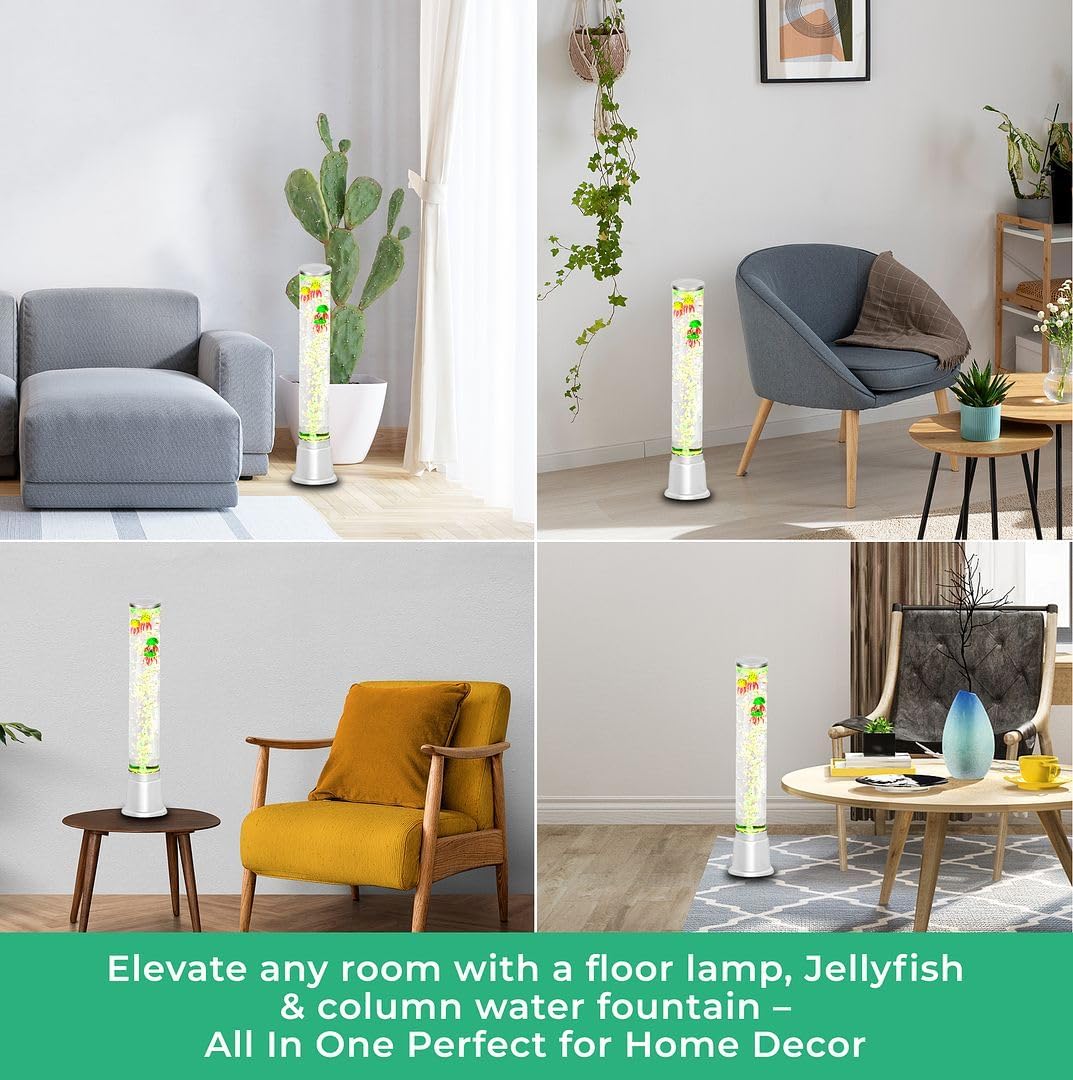 Shop LC – Lámpara eléctrica de medusas, lámpara artificial de acuario para tanque de peces falsos con lámpara de tubo de burbujas sensorial, luz