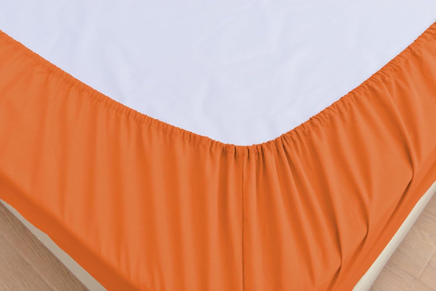 Juego de sábanas de rayón hechas de bambú, sábanas ultra suaves, 3 piezas, tamaño individual, naranja quemado