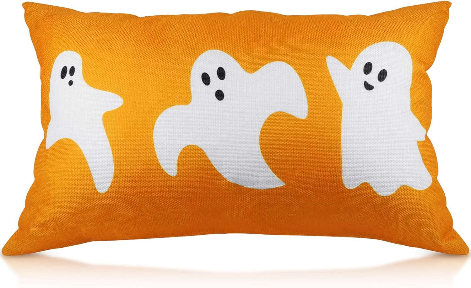 Funda de almohada de Halloween de 12 x 20 pulgadas, fantasma, Halloween, lumbar, de lino, fundas de almohada decorativas para decoración del hogar